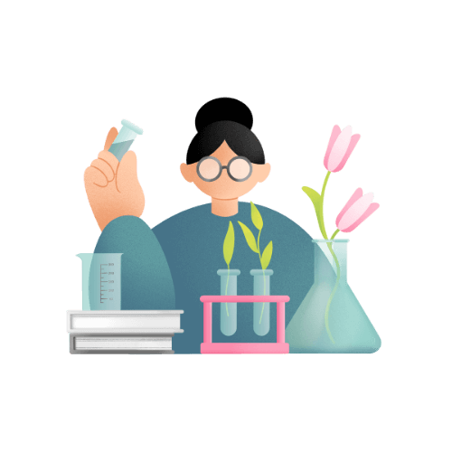 a woman doing a science experiment