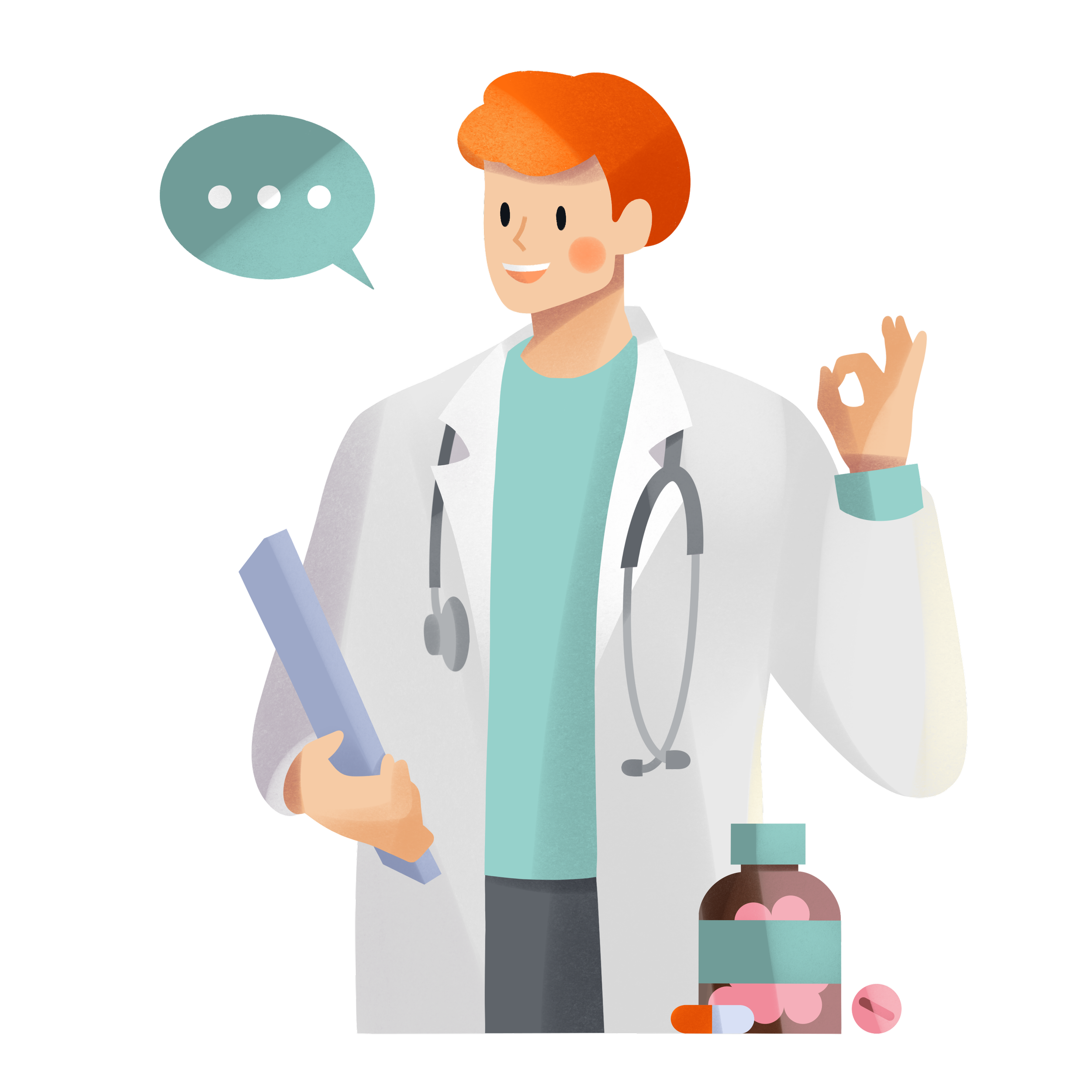 A male doctor giving the "ok" sign