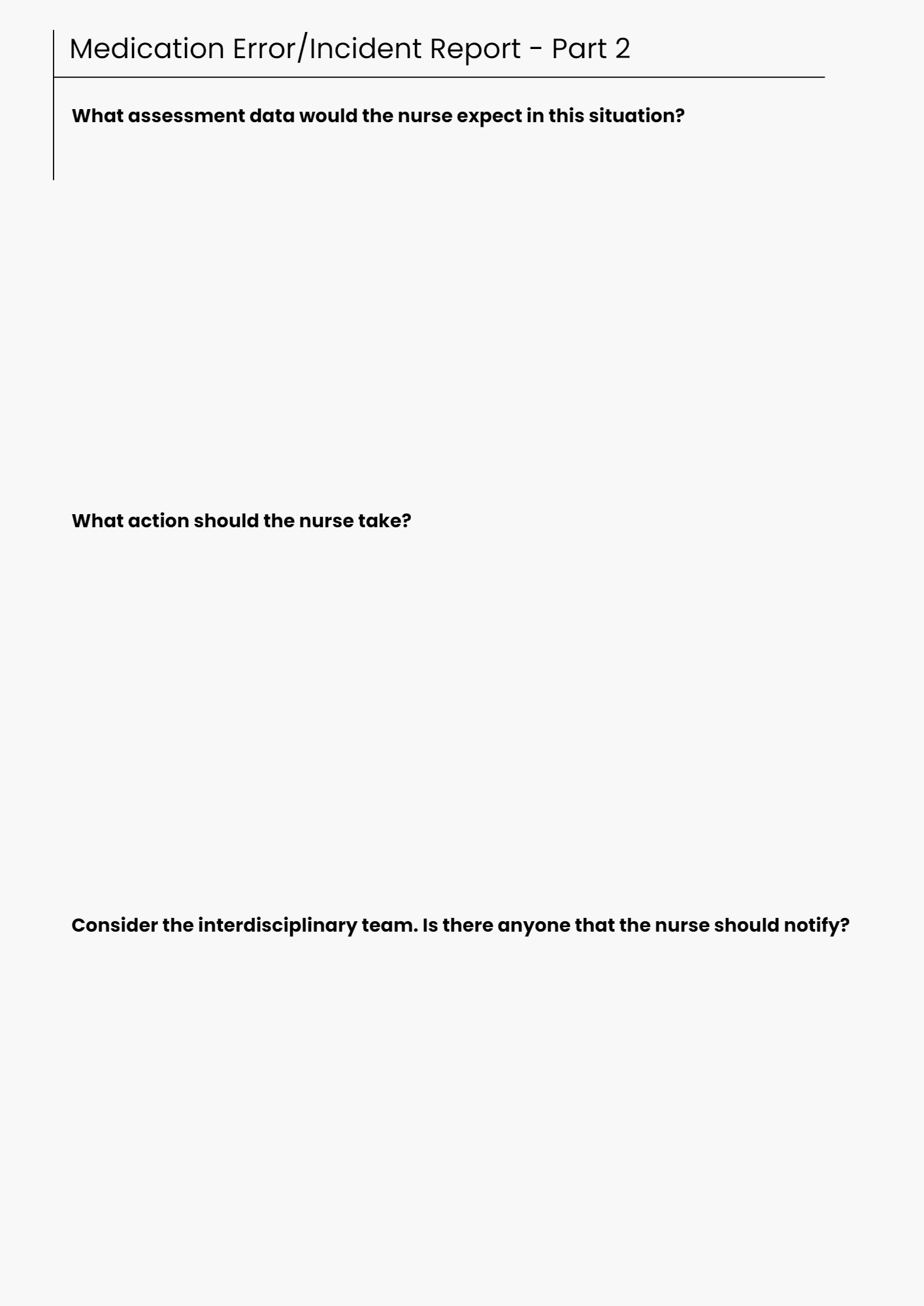 Nursing incident report template for nursing education active learning