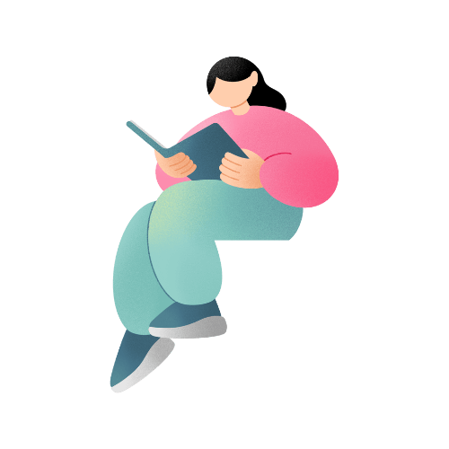 a woman reading a book