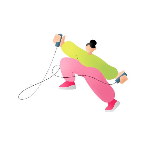 a woman jumping rope