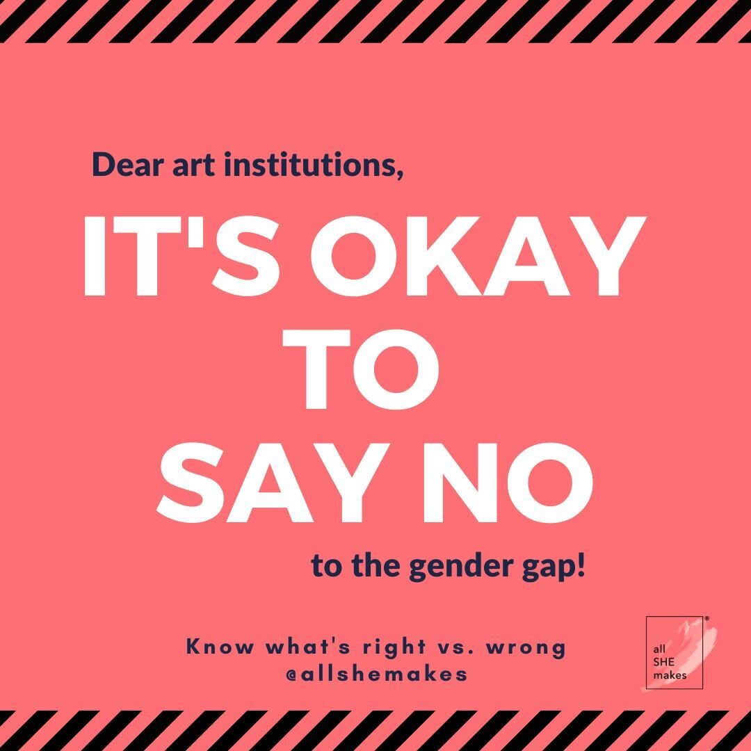 We want art institutions to know that it's ok to say NO to gender gap. It's not just ok, it's encouraged!⁠
⁠
Send this to your art people of choice.⁠
⁠
#gendergapawarenesscampaign