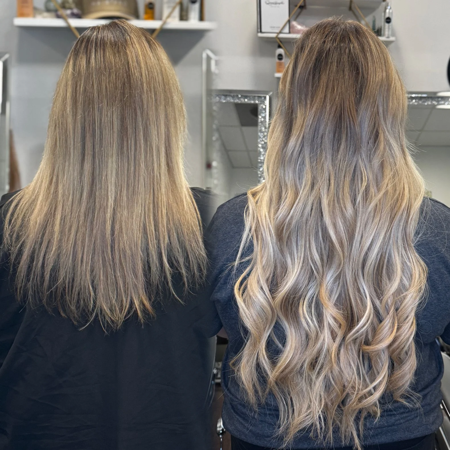 Great Lengths Platinum Salon creating natural-looking human hair extensions with added length and dimension in Coral Springs FL