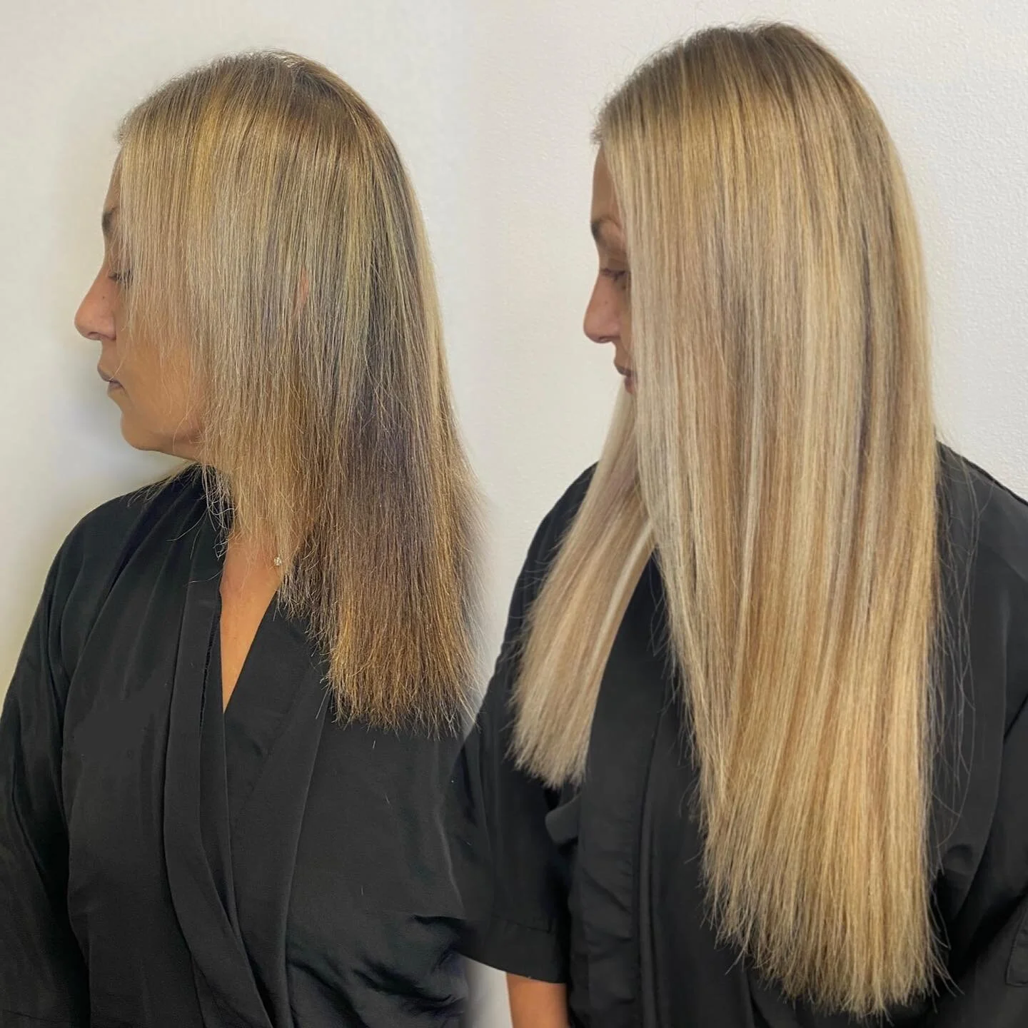 Full head of keratin extensions 😍 #hair #hairextensions #hairstyles #beforeandafter #beforeandafterhairextensions #strandbystrand #strandbystrandextensions #hairextension #hairtransformation  #hairdye
