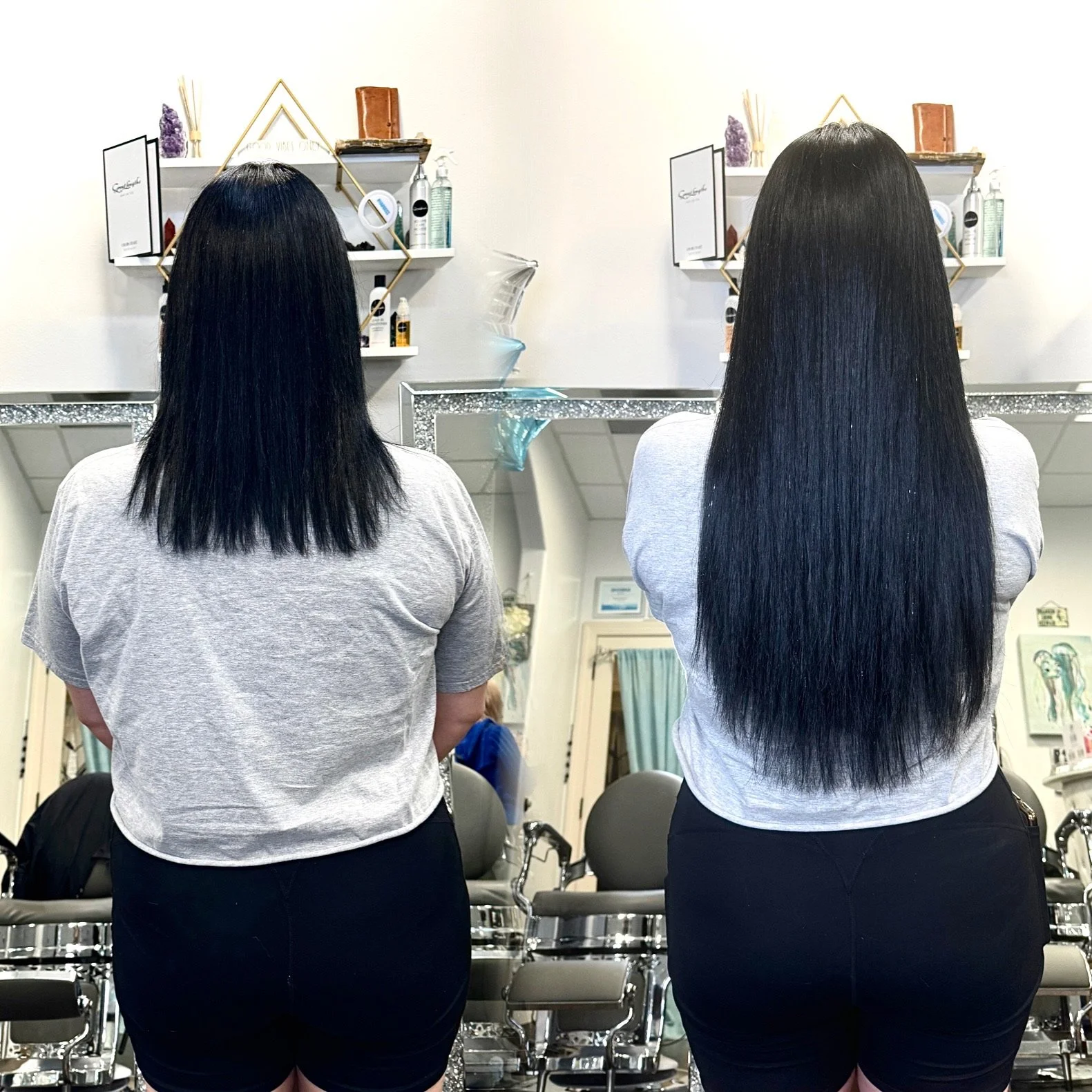 Natural Great Lengths human hair extensions delivering sleek length and fullness by a Platinum Salon in South Florida