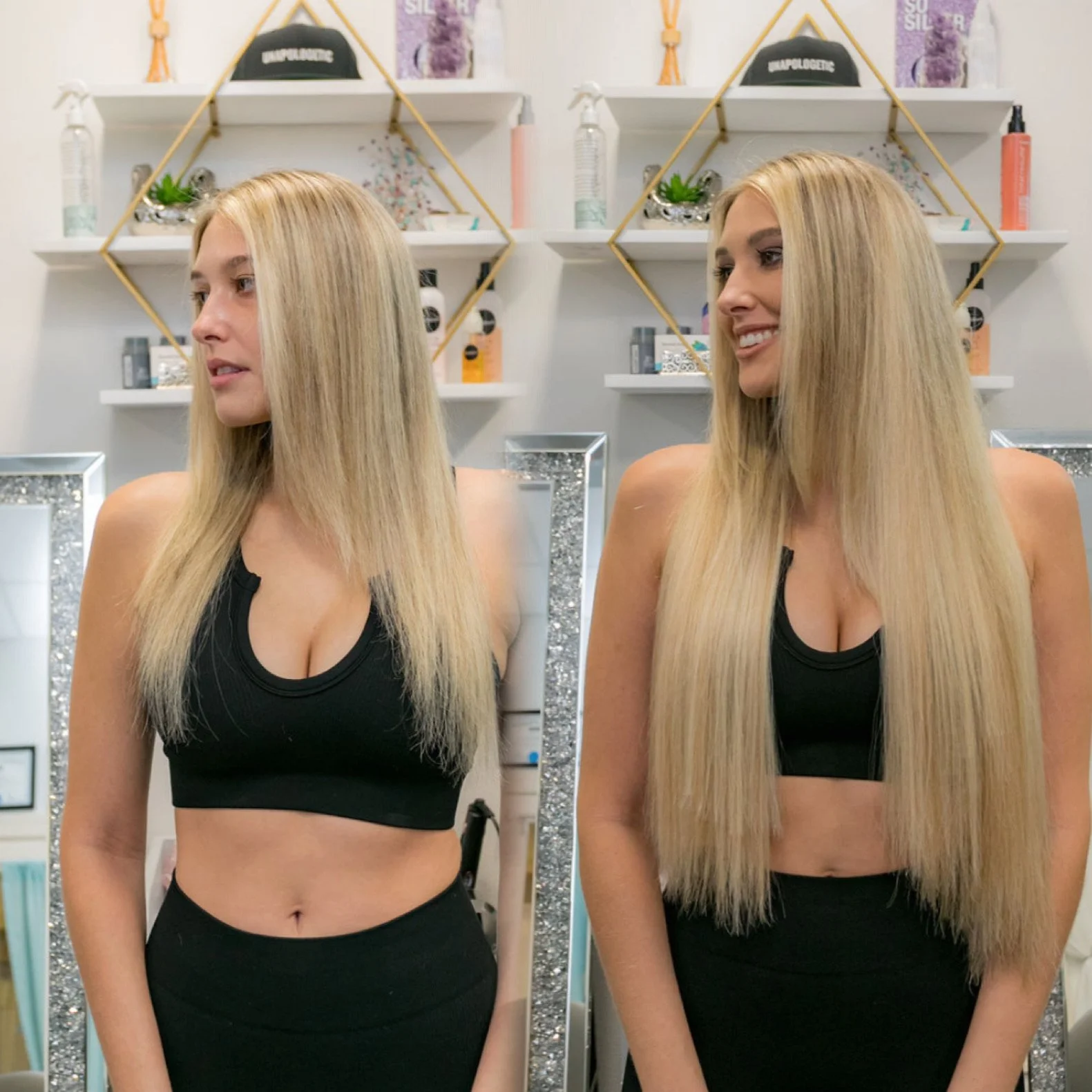 Professional Great Lengths human hair extensions delivering long, seamless results by a Platinum Salon in South Florida