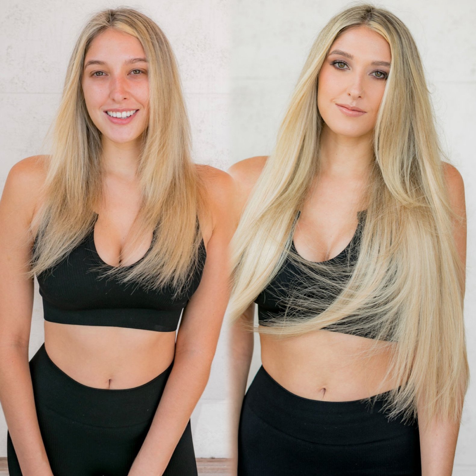 Great Lengths Platinum Salon showcasing natural-looking human hair extensions for added length and fullness in Coral Springs FL