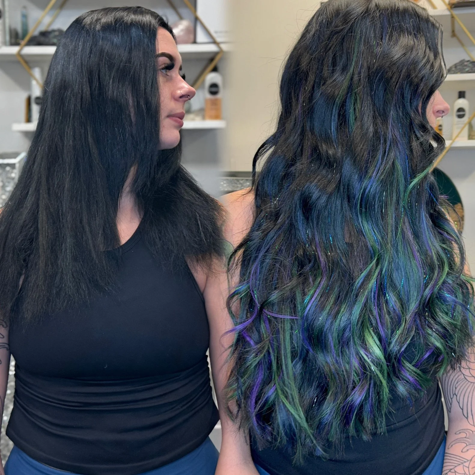 Great Lengths luxury human hair extensions enhancing length and texture by a Platinum Salon in Coral Springs FL