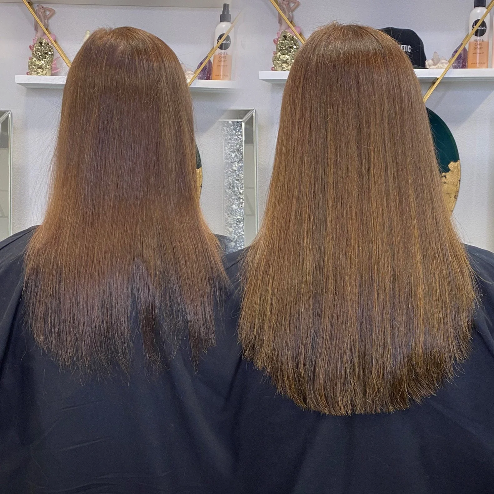 Professional Great Lengths human hair extensions creating smooth, natural length by a Platinum Salon in South Florida