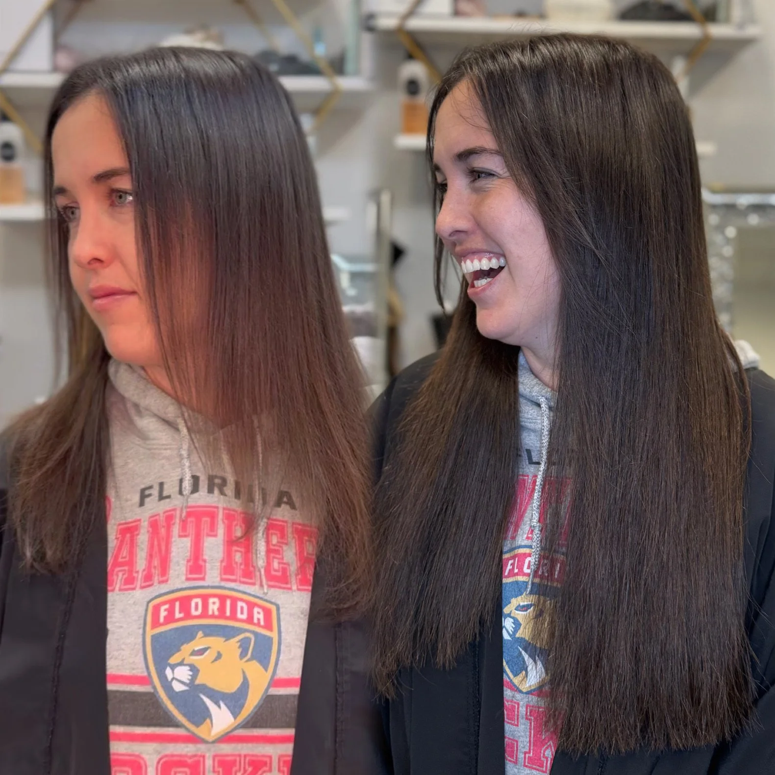 Great Lengths human hair extensions creating sleek, natural-looking length by a Platinum Salon in Coral Springs FL