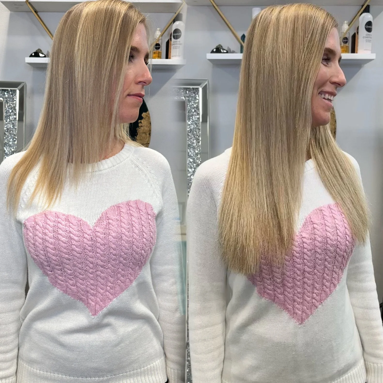 Great Lengths Platinum Salon creating smooth, natural human hair extensions with refined length in Coral Springs FL