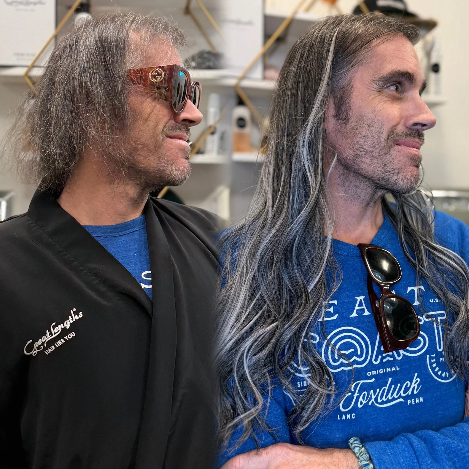 Great Lengths human hair extensions creating natural length and movement by a Platinum Salon in South Florida