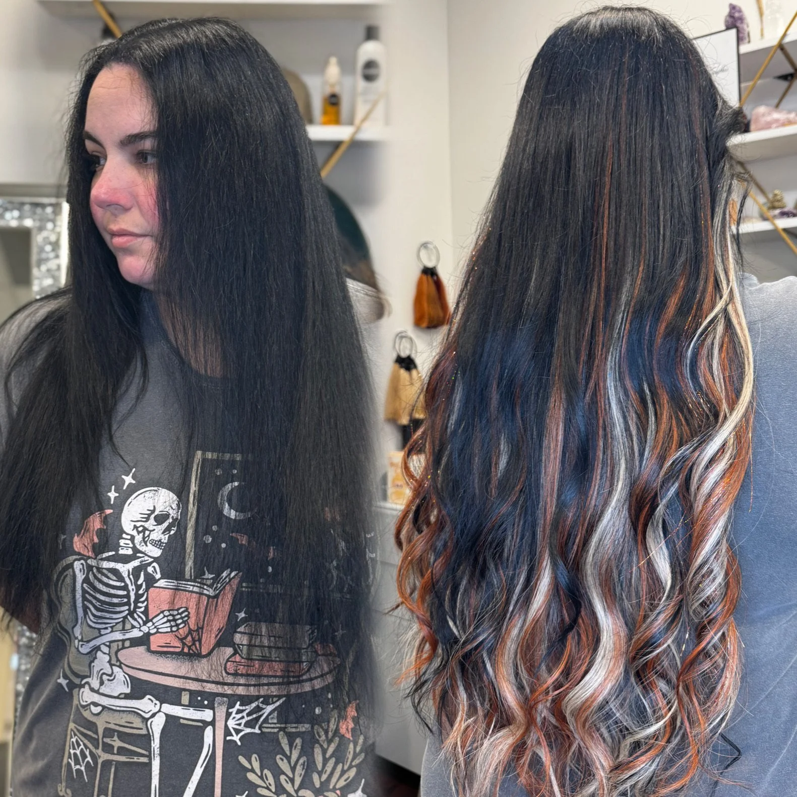 High-end Great Lengths human hair extensions adding length and movement by a Platinum Salon in South Florida
