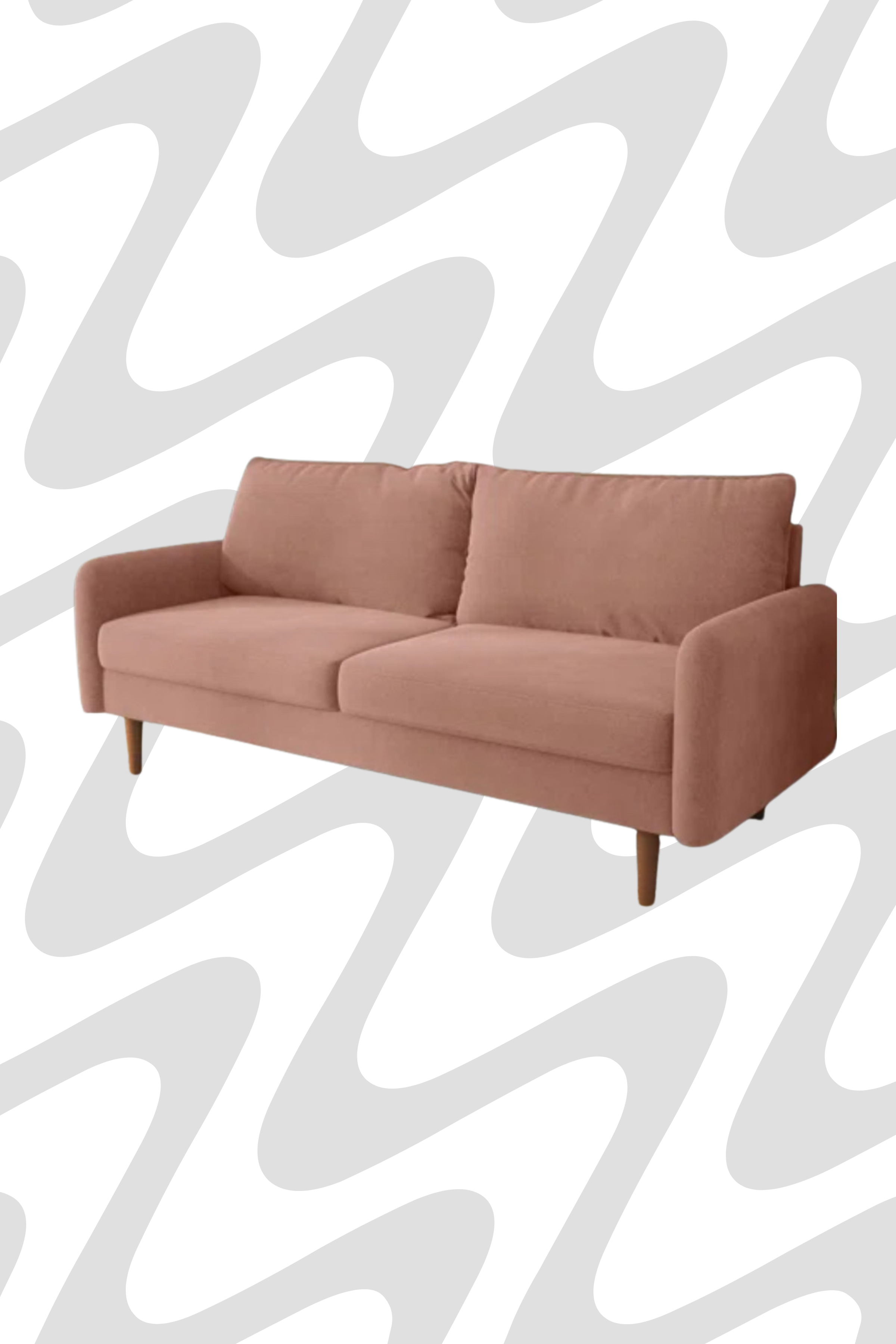 Rose Velvet Upholstered Love Seat