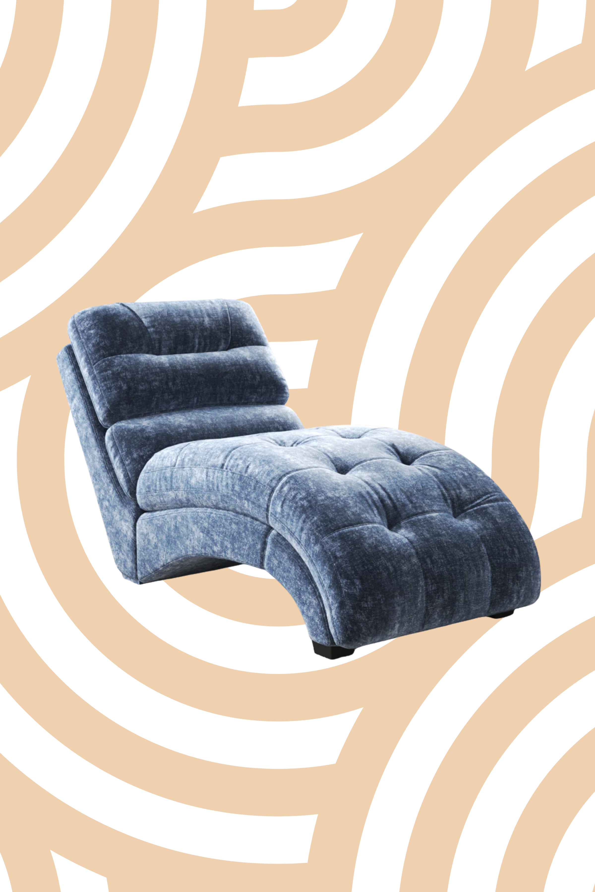 Ice Blue Upholstered Chaise Lounger