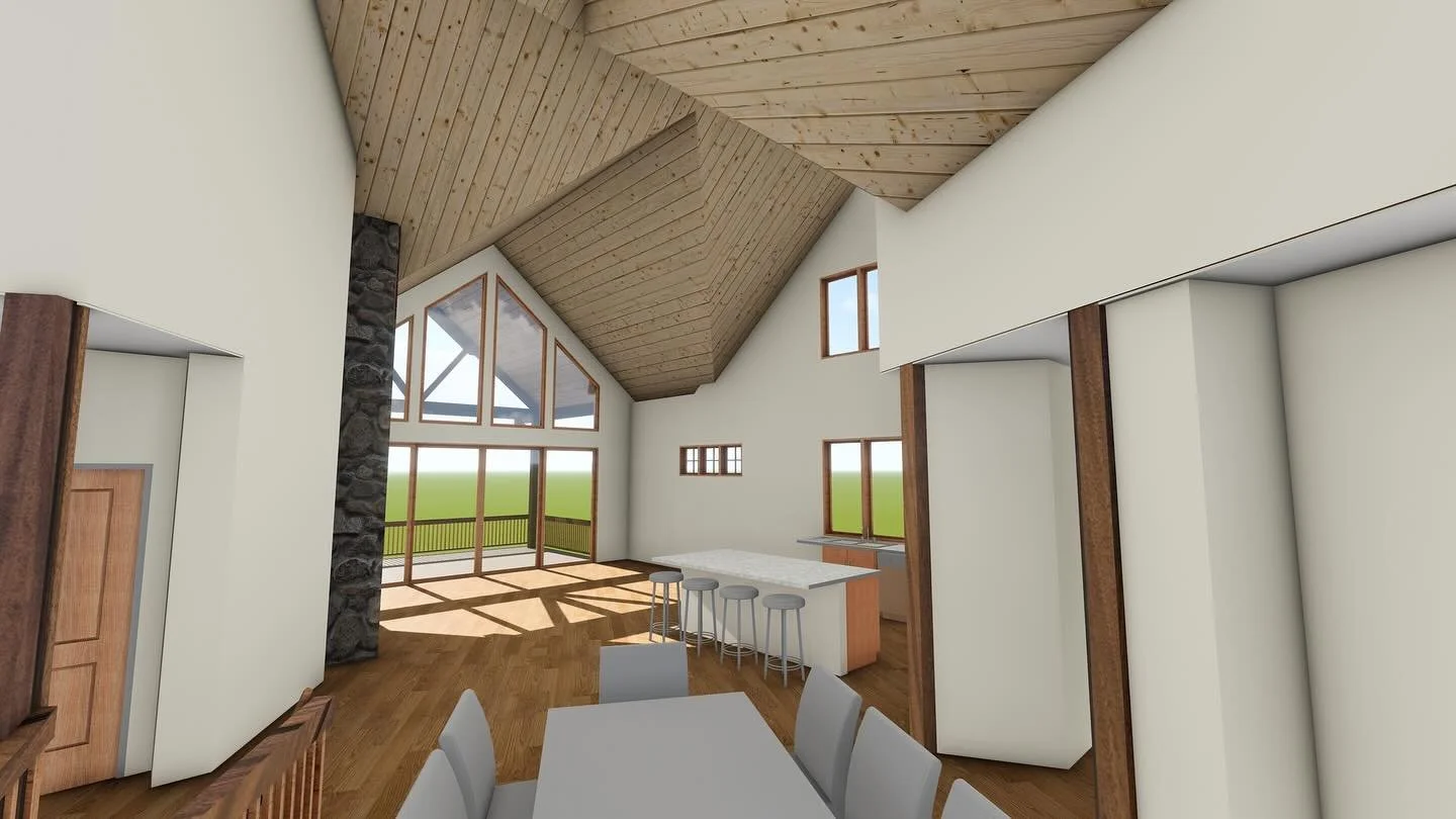 Look at those ceilings 👀✨ Loving the drama of this vaulted space! Who wouldn&rsquo;t want to gather here? #VaultedCeiling #FoothillsArchitecture #LumionRender