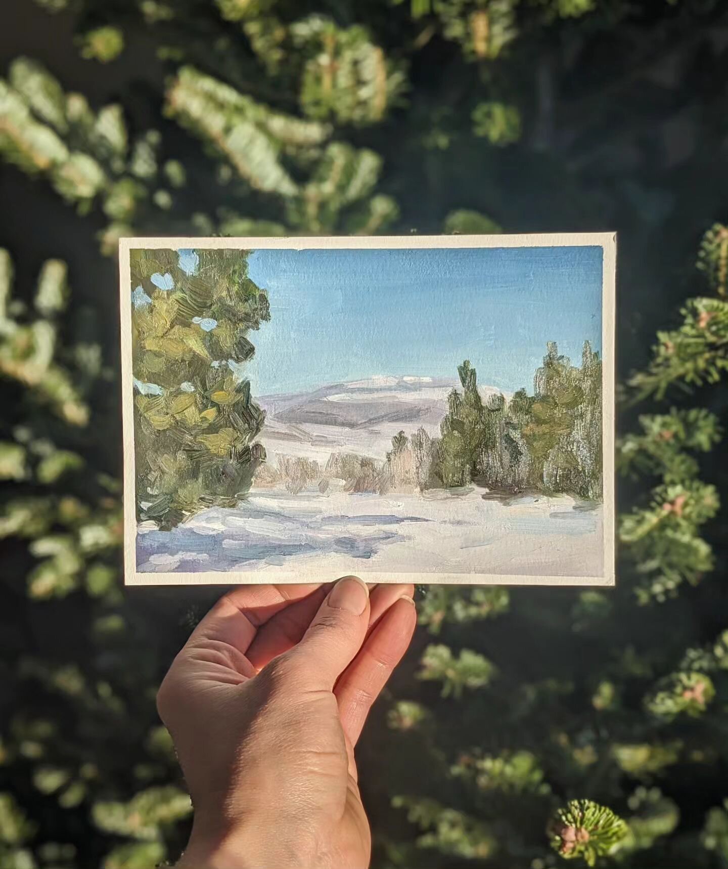 This winter wonderland mini goes out to all the green run skiers! Buttermilk. is. PARADISE. Gently sloping you through lovely scenery right down apr&egrave;s-ski 💚❄️
Psssst: 2 spots left for landscape mini commissions!!! DM if interested! 

#artofin