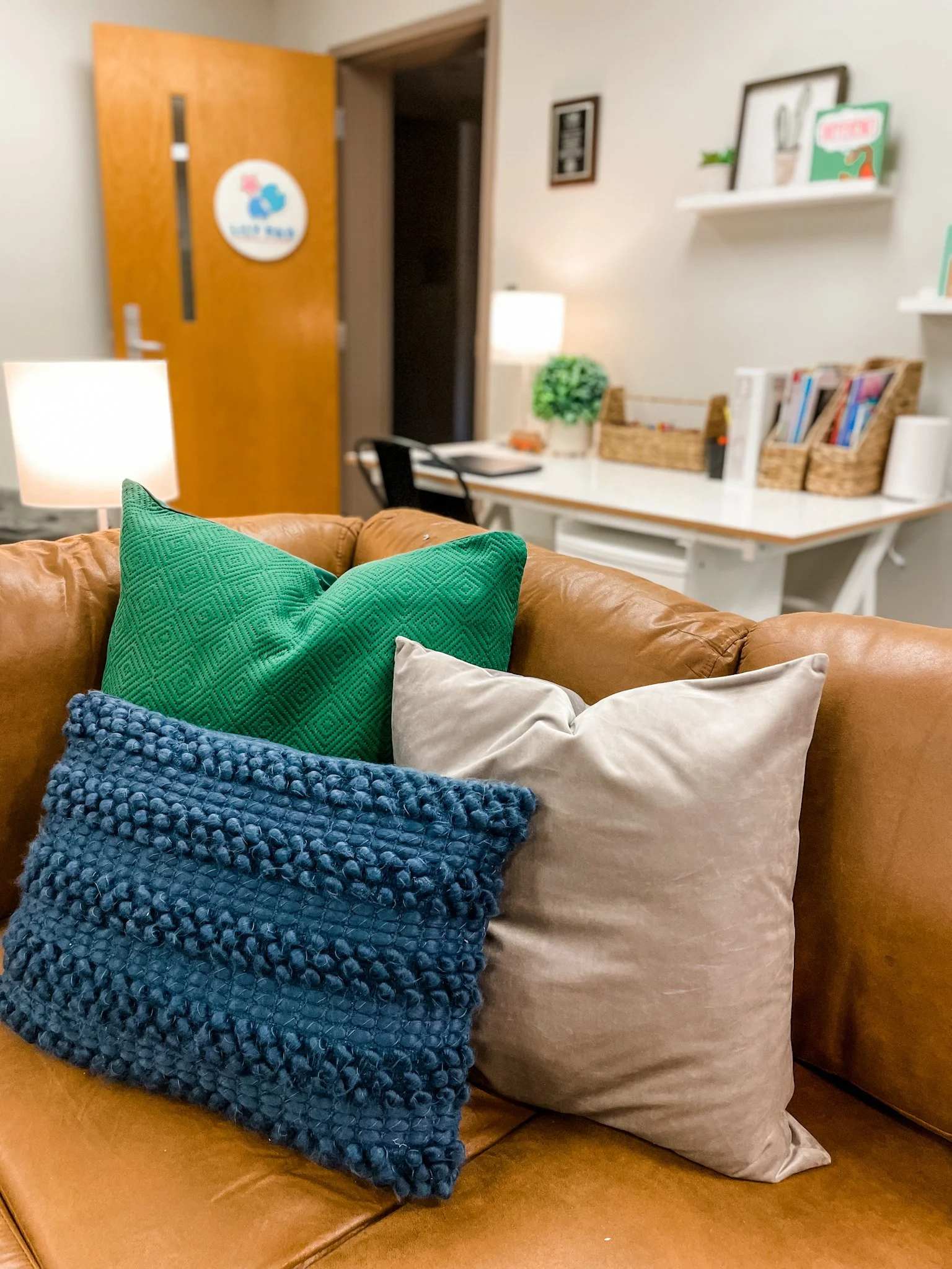 Washable pillow covers help to keep the space easy to maintain. 