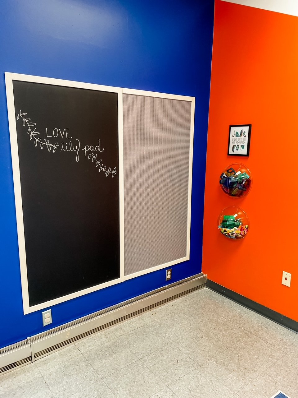 The activity walls are often the favorite item in the Lily Pads!