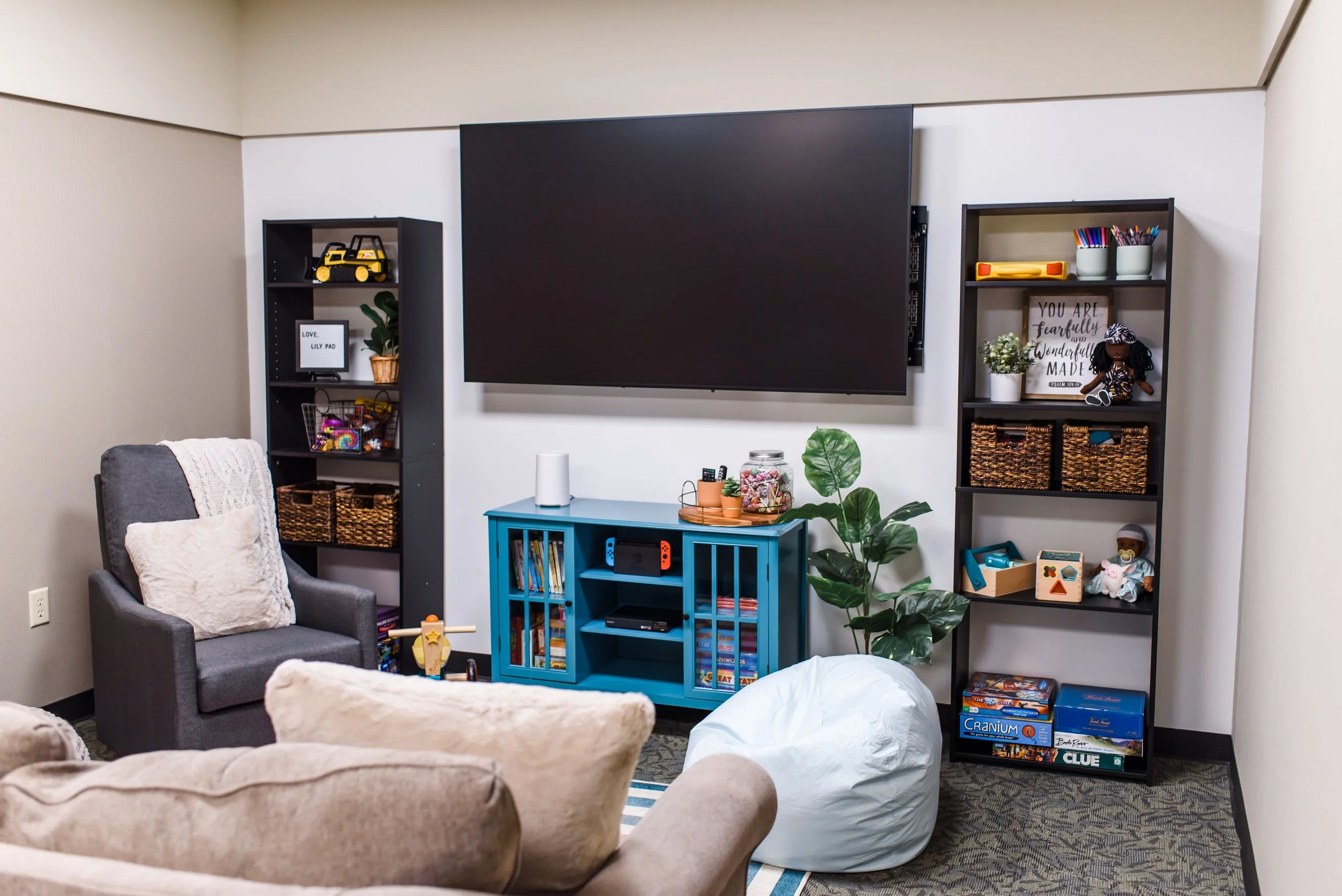 Toys, video games and DVDs all available to comfort little ones during a difficult time