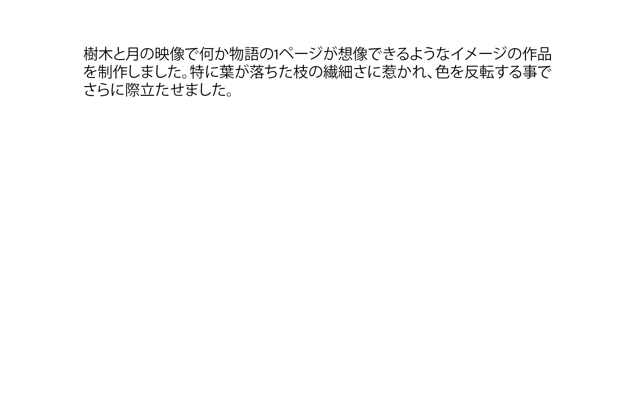 Shingo Kobayashi: 「月と樹木の物語」- statement