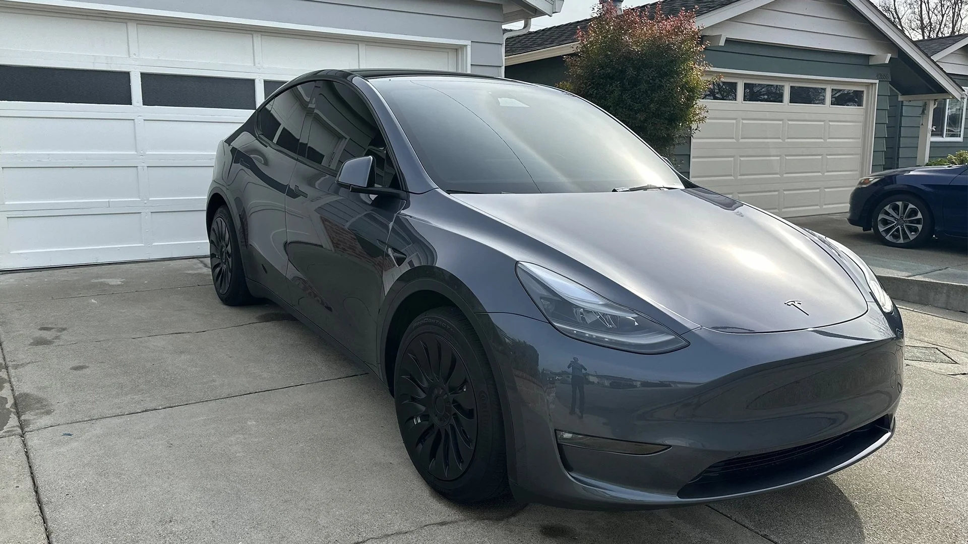 Gray Tesla Model 3 with ceramic coating applied