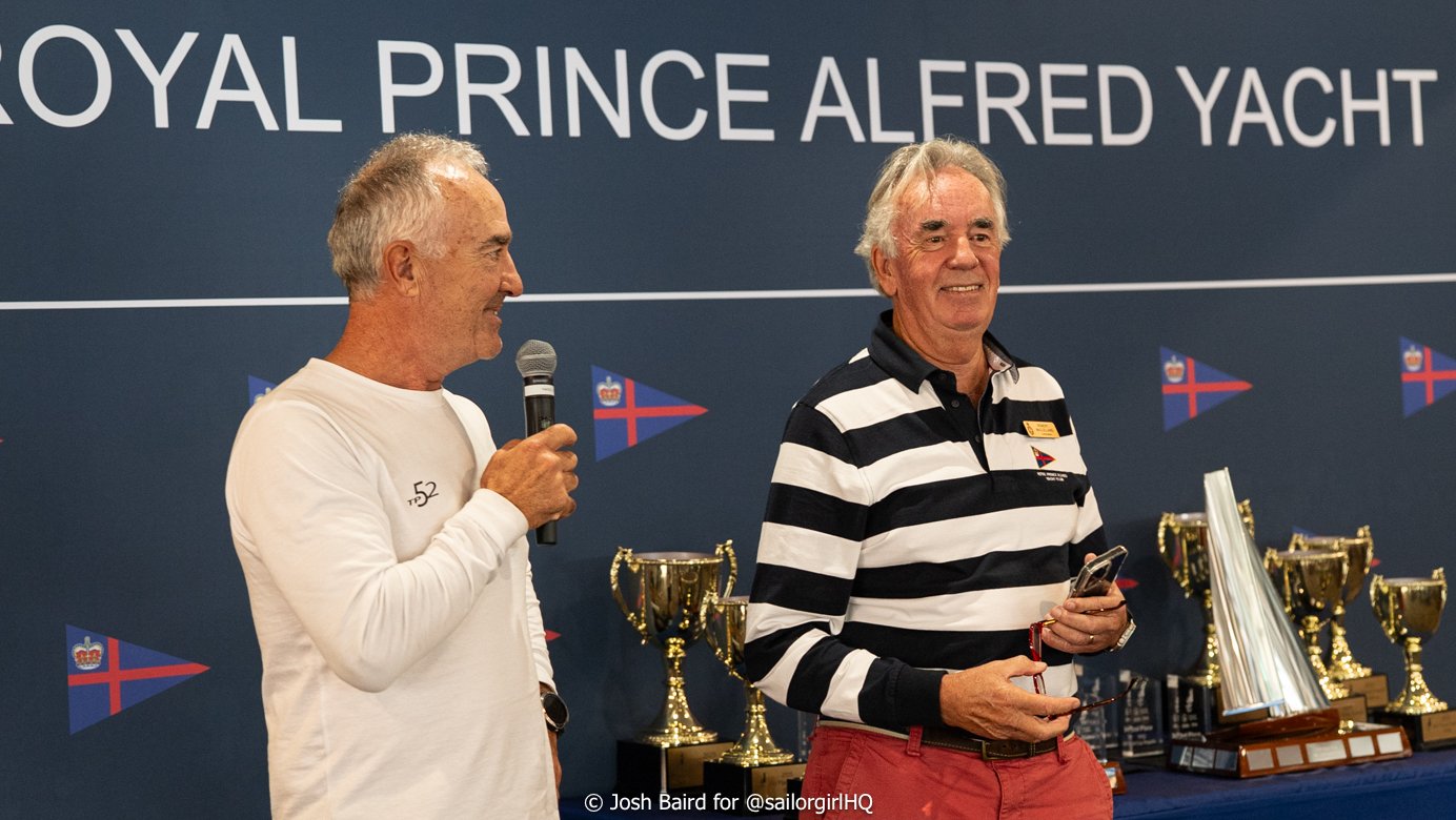 Peter Farrugia talking about the TP52 experience with Commodore of RPAYC Rob McClelland - Credit - Sunset Media - @sailorgirlhq-05445.jpg