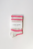 Wally Socks in Wide Rose Stripe By Le Bon Shoppe