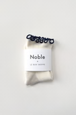 Petite Ruffled Modal Socks in Soft White with Navy By Noble x Le Bon Shoppe