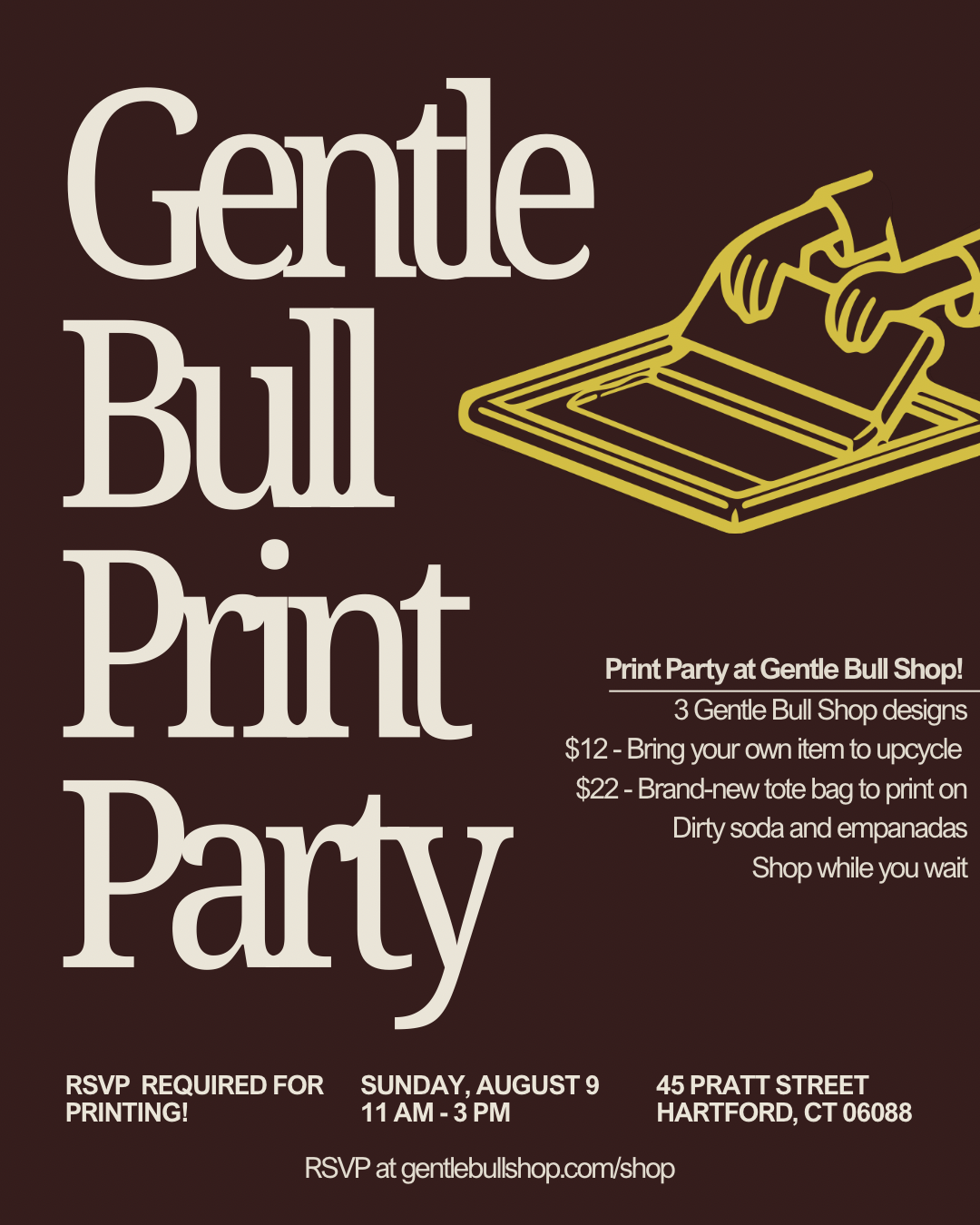 Print Party @ Gentle Bull Shop!