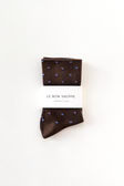 Polka Dot Sneaker Socks in Cacao/Blue By Le Bon Shoppe