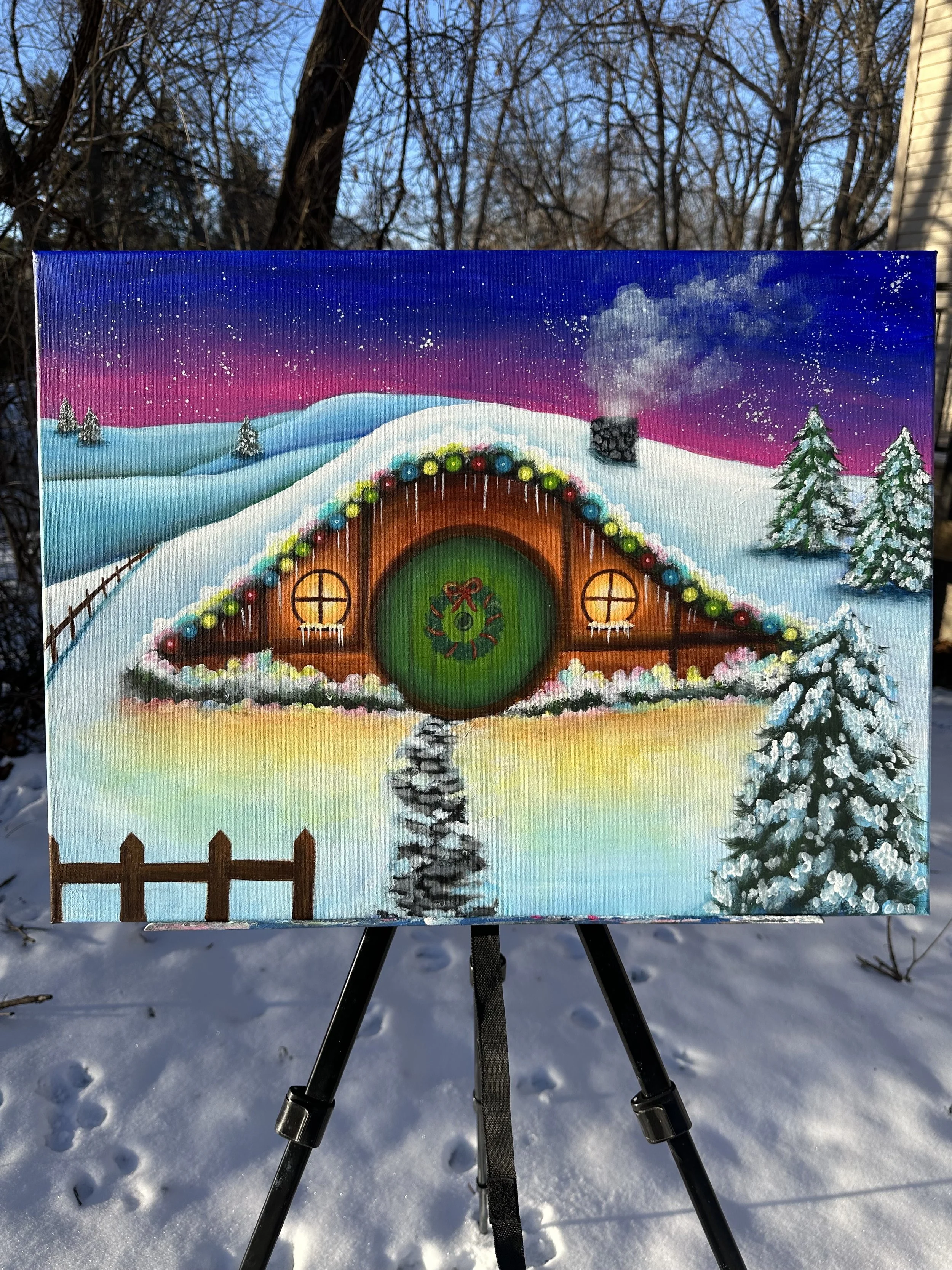 Christmas In The Shire Original Painting