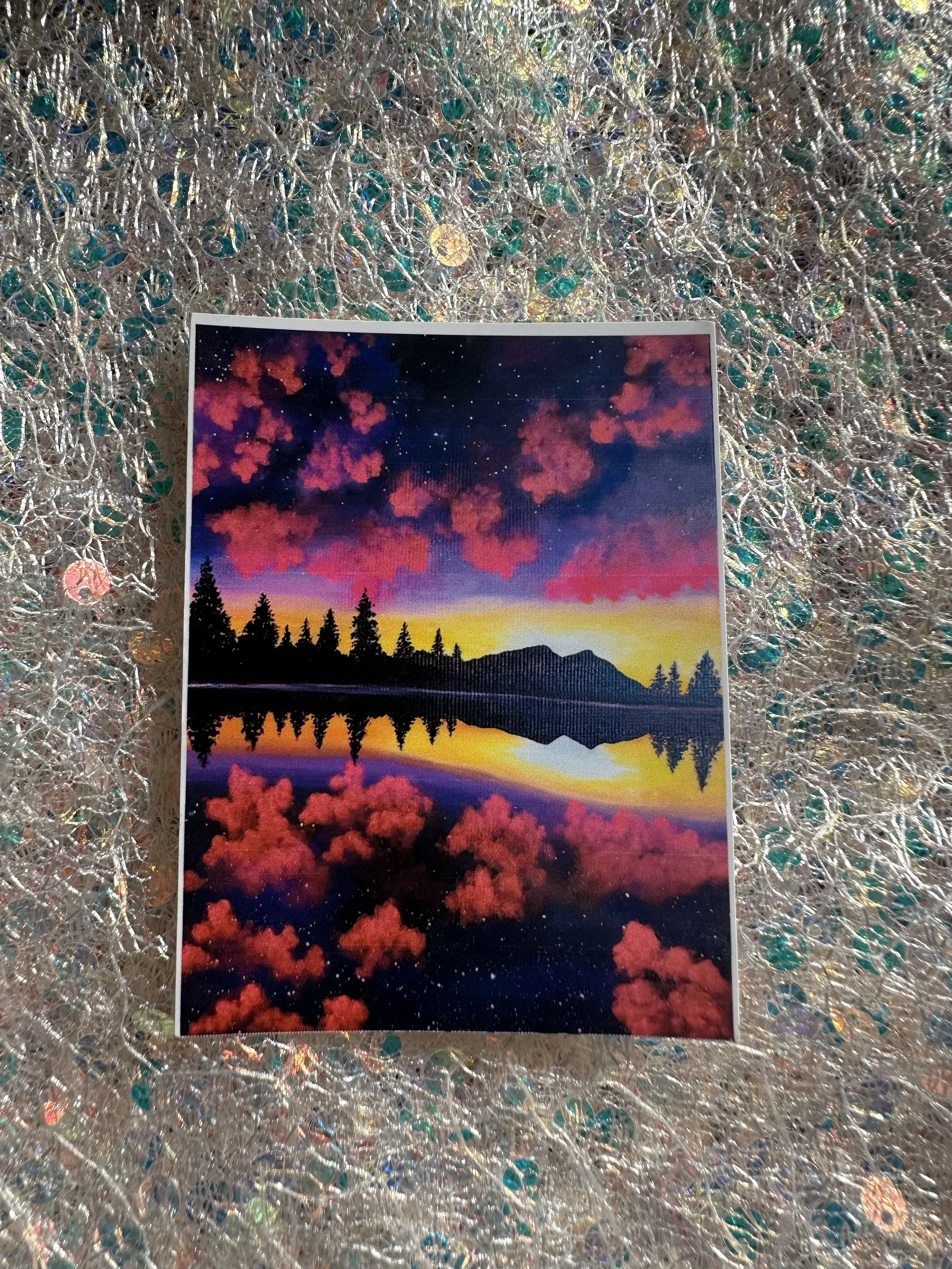 Neon Reflections Sticker