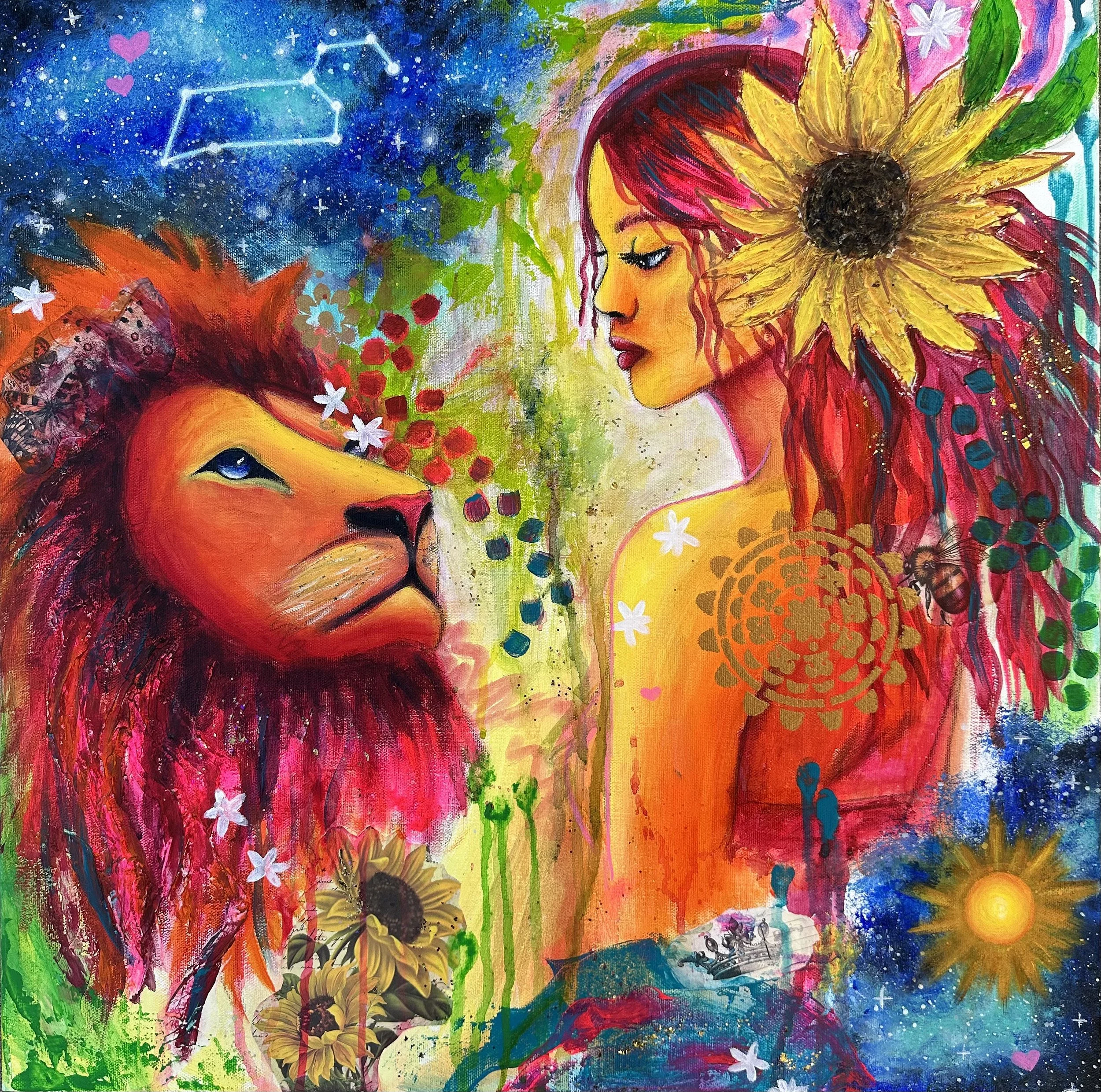 Leo Woman Original Painting (Zodiac Series)