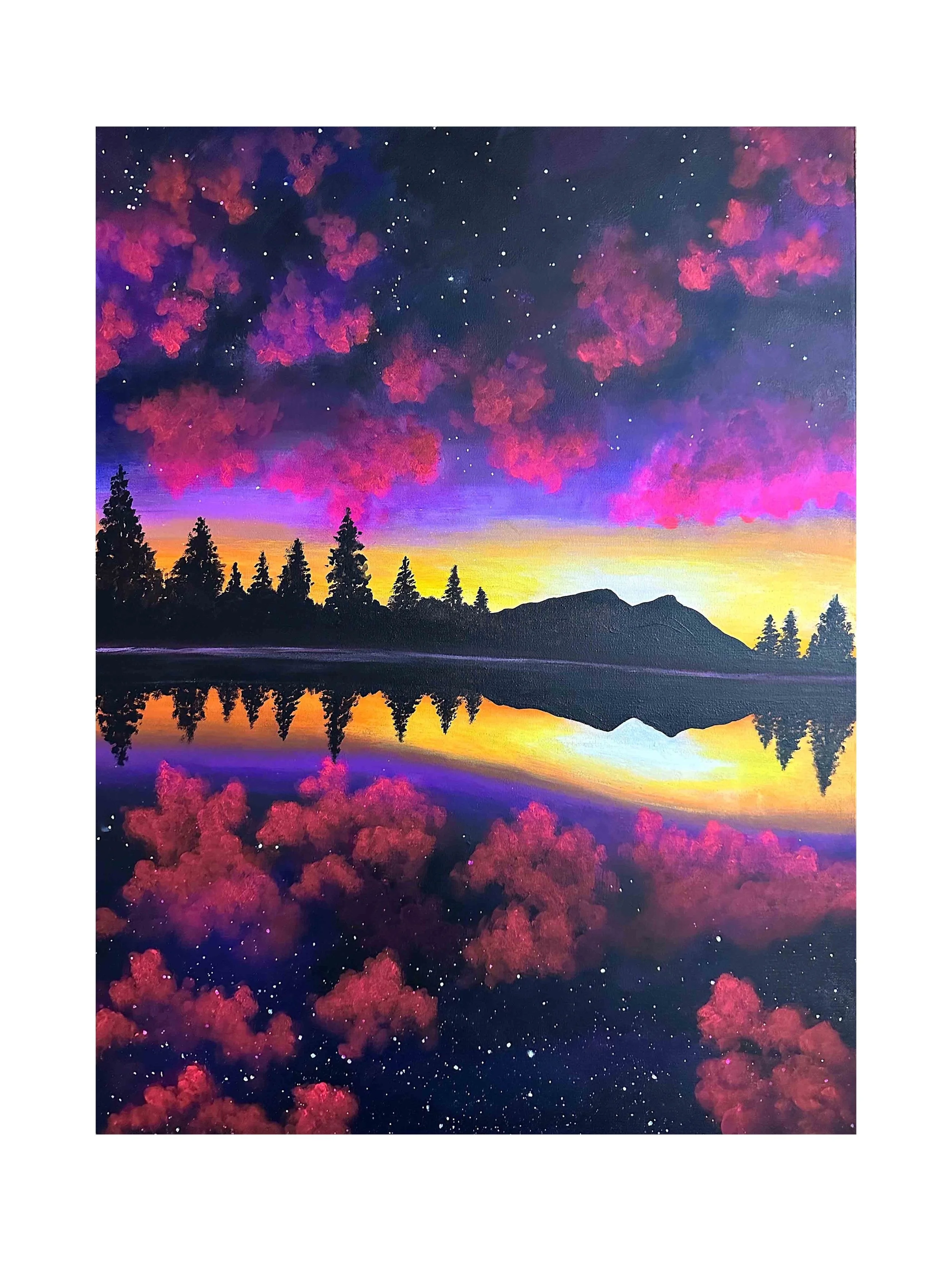 Neon Reflections Art Print