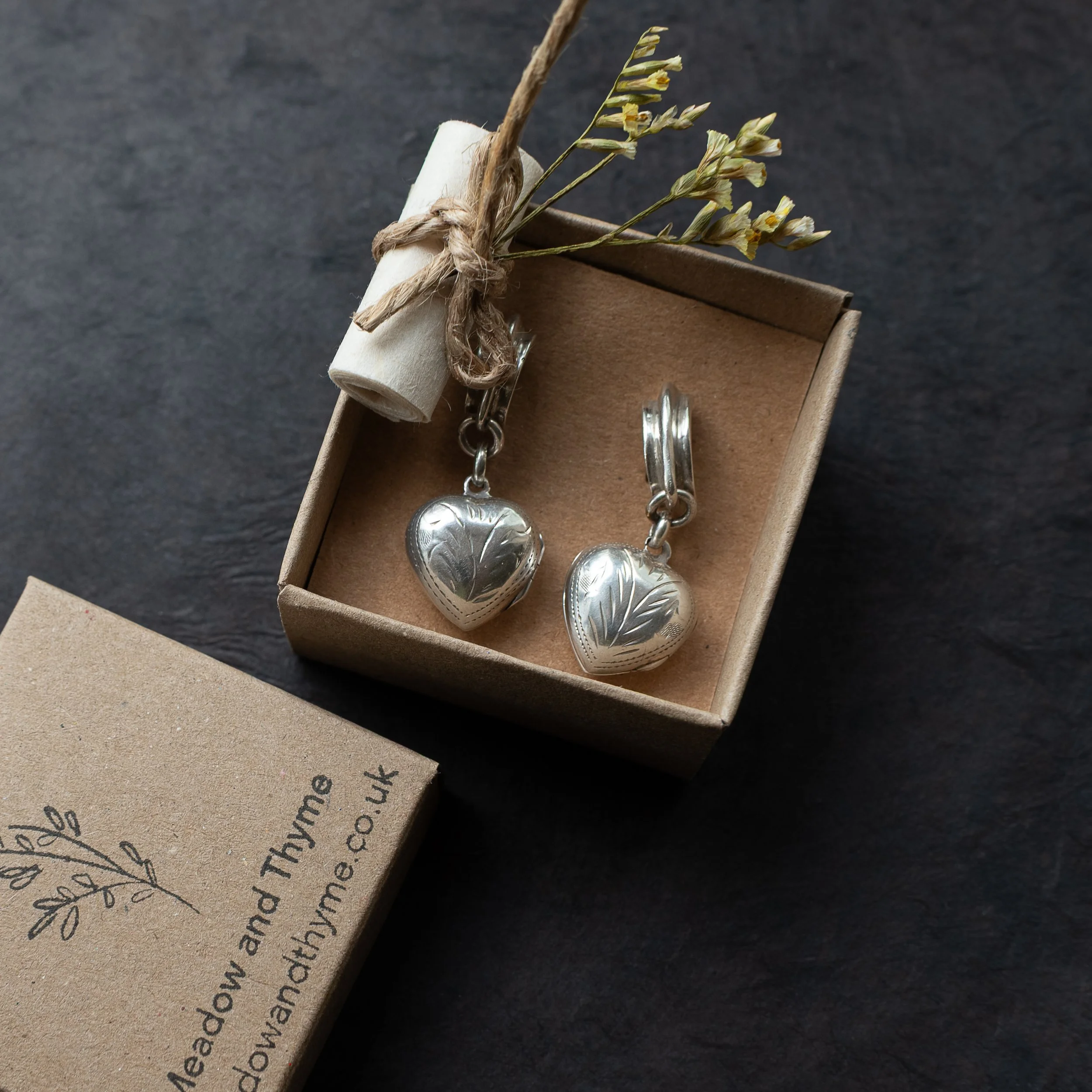 Vintage Locket Earrings - Forget-me-not 03