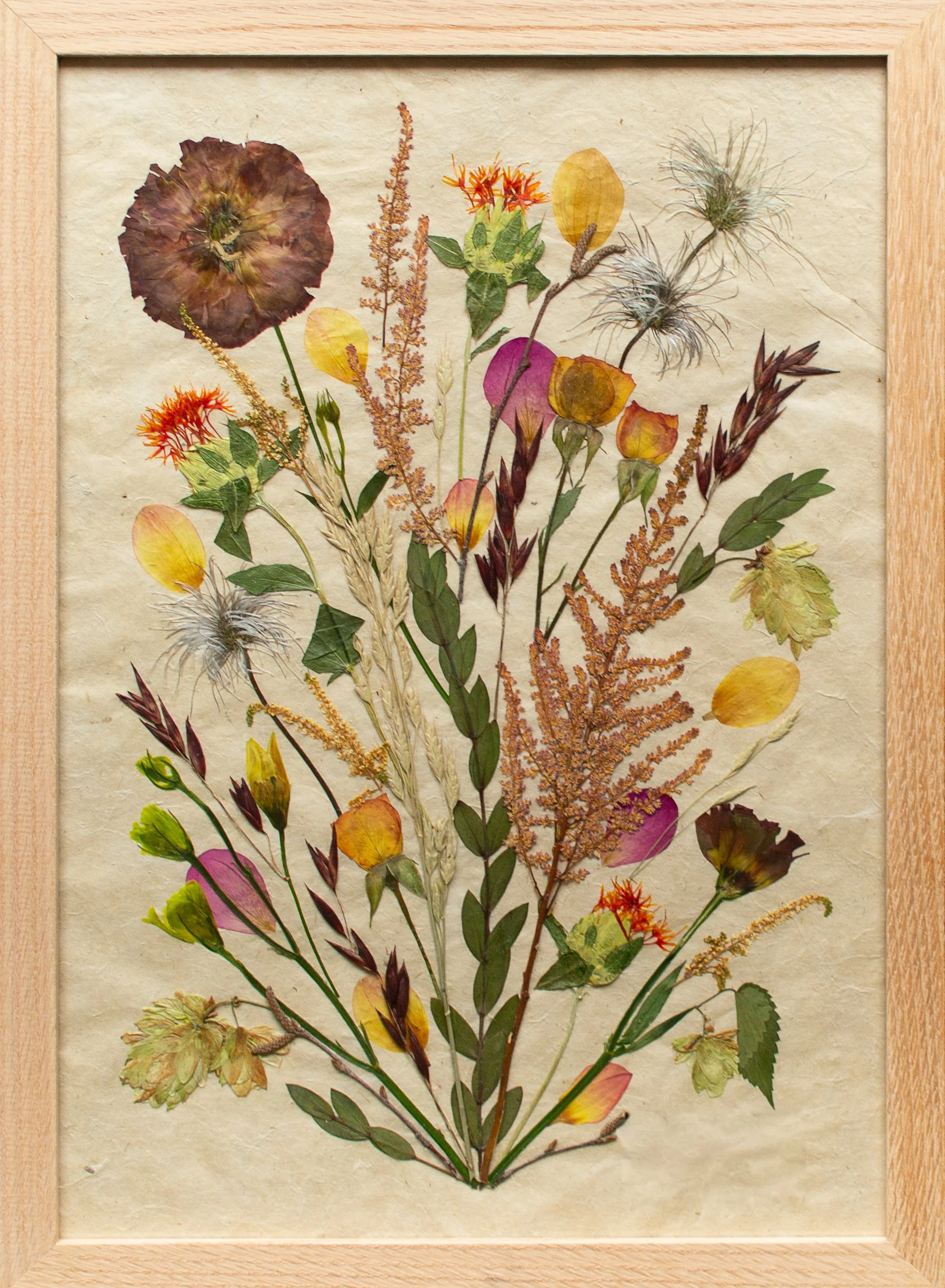 A3 Wild Bouquet style on lokta paper background