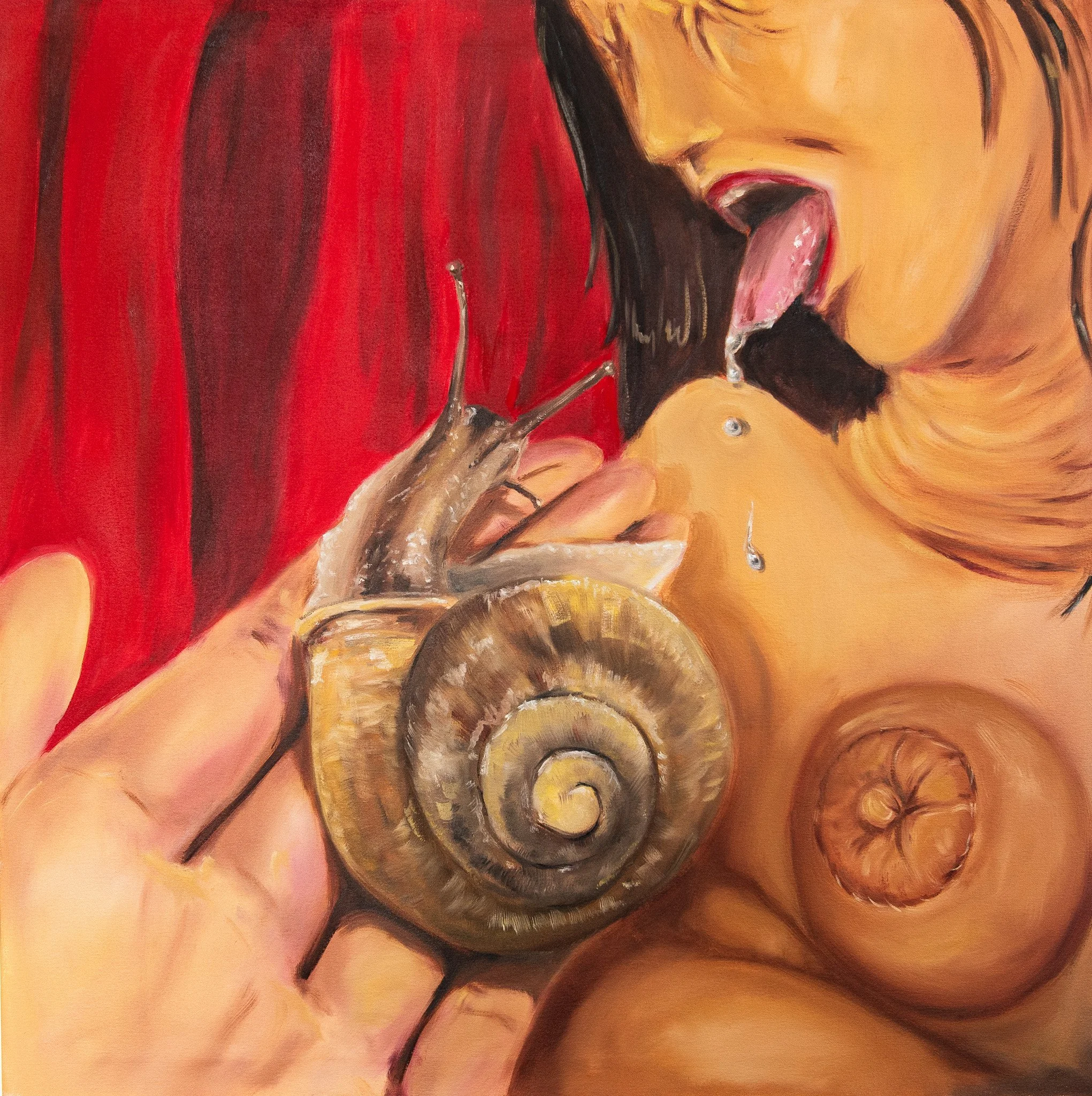    Bite the Hand That Feeds    80 x 81cm   Oil on canvas  2025 