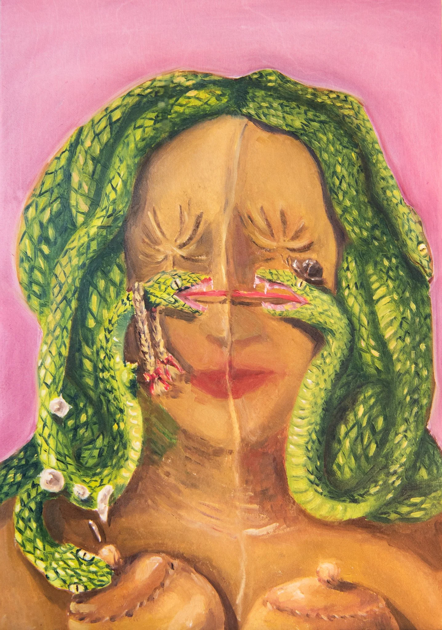    Not the Romance Medusa was hoping for   30 x 21cm  Oil on wood panel  2024 