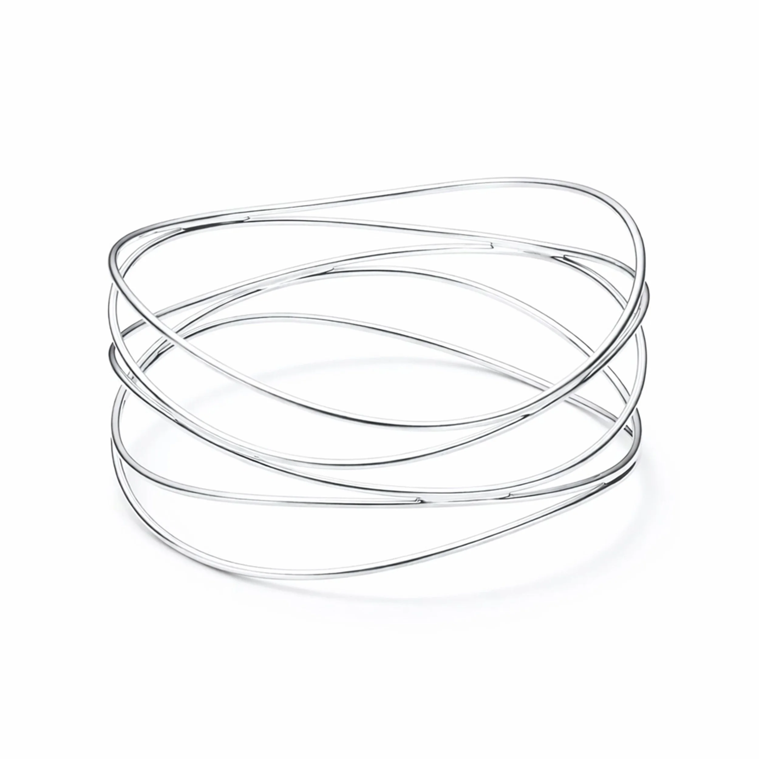 Elsa Peretti 5 Row Wave Bangle in 18ct White Gold — Tiffany & Co.