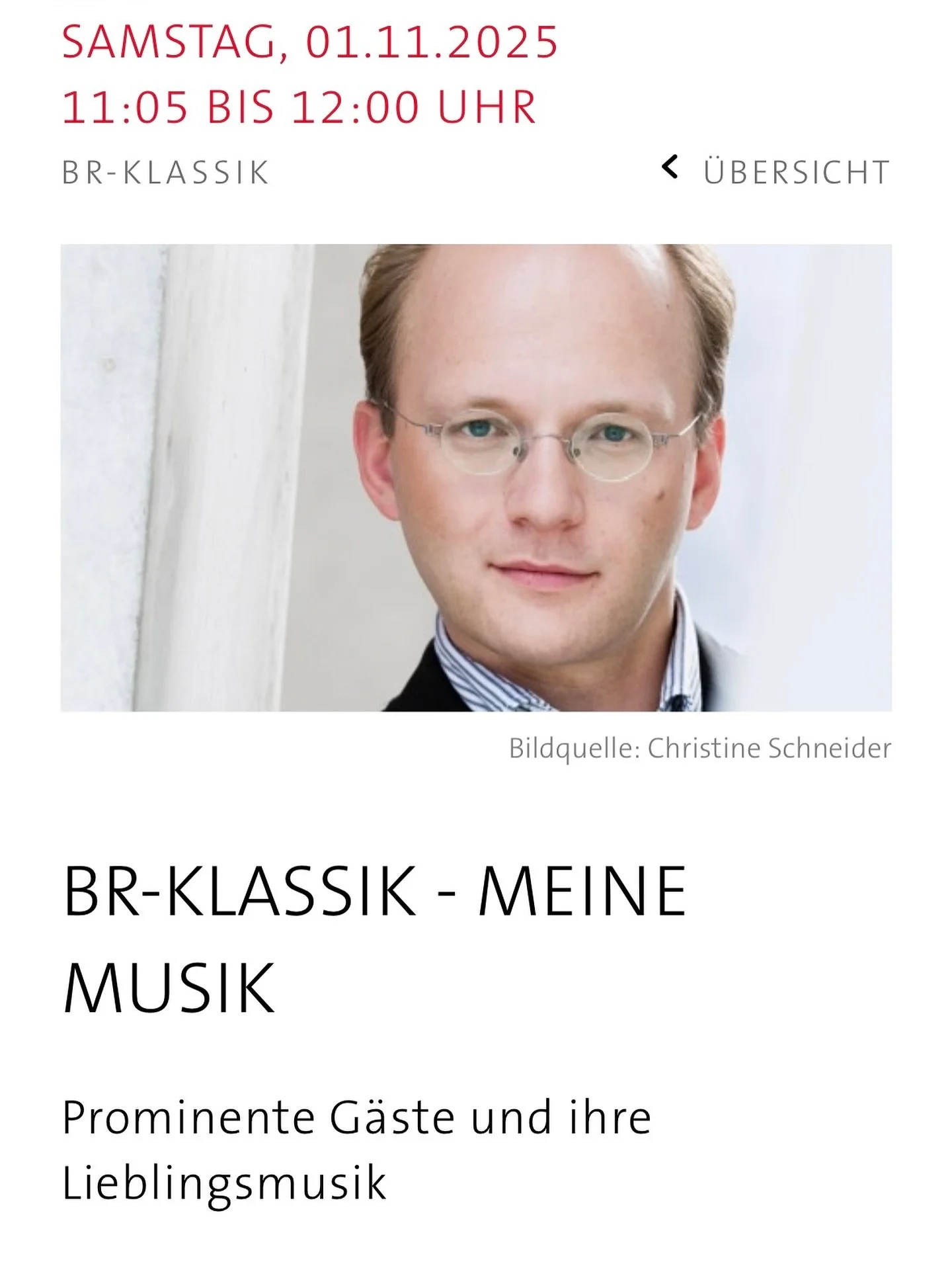 Saturday at 11:05 a.m. on BR Klassik in the program &ldquo;Meine Musik&rdquo; (My Music)
&mdash;
#hansj&ouml;rgalbrecht #onair #radio #interview #brklassik #meinemusik