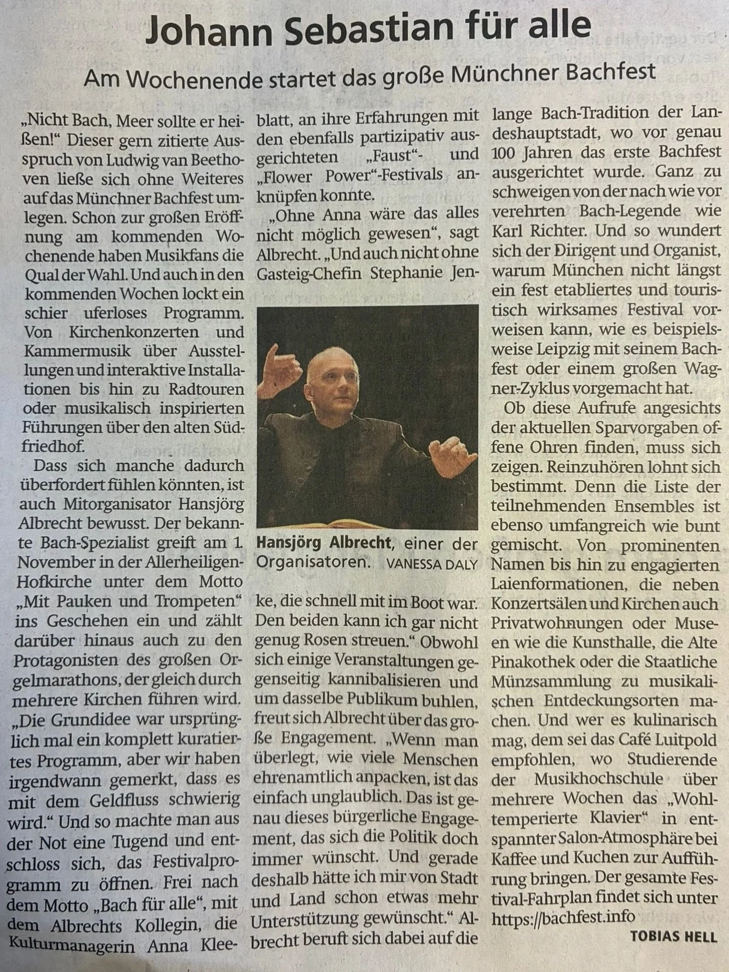 Heute im M&uuml;nchner Merkur - Artikel von Tobias Hell zu unserem Bachfest M&uuml;nchen
&mdash;
#hansj&ouml;rgalbrecht #m&uuml;nchnermerkur #bachfestm&uuml;nchen #artikel #zeitungsartikel #m&uuml;nchen