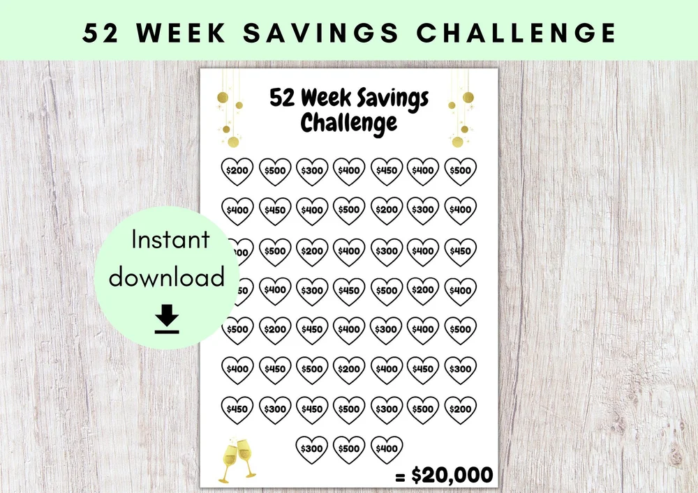 20-000-dollar-savings-tracker-one-year-savings-challenge-52-week-savings-challenge-printable-savings-fund-savings-goal-tracker-saving-like-mad