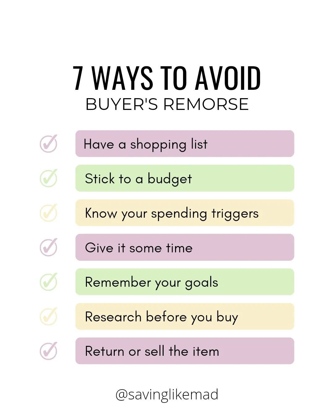 It's a terrible feeling I know too well.. when you buy something and immediately regret it. Feeling like you just wasted your hard earned money is an awful feeling but it's also very common. 

Here are 7 ways that can help you avoid the dreaded feeli