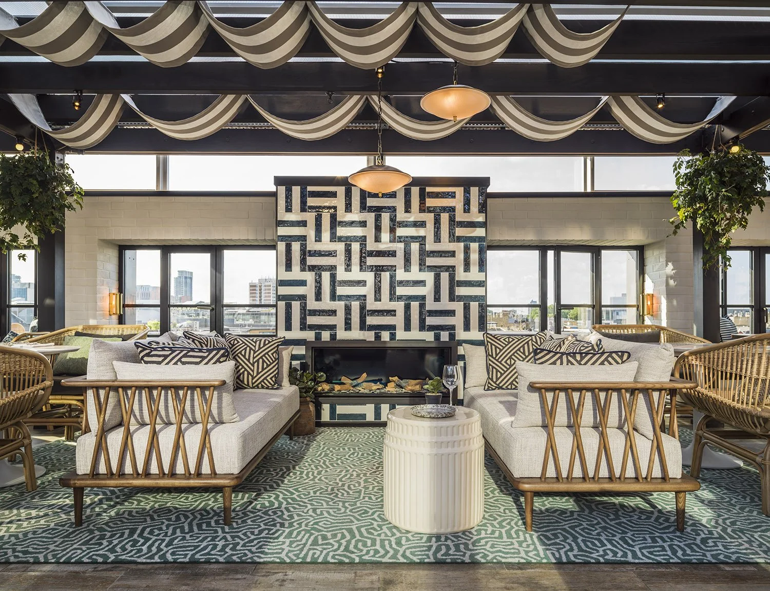 Rooftop Bar Seating Area, Mondrian Shoreditch, Interiors by Goddard Littlefair, Image by Mel Yate.jpg