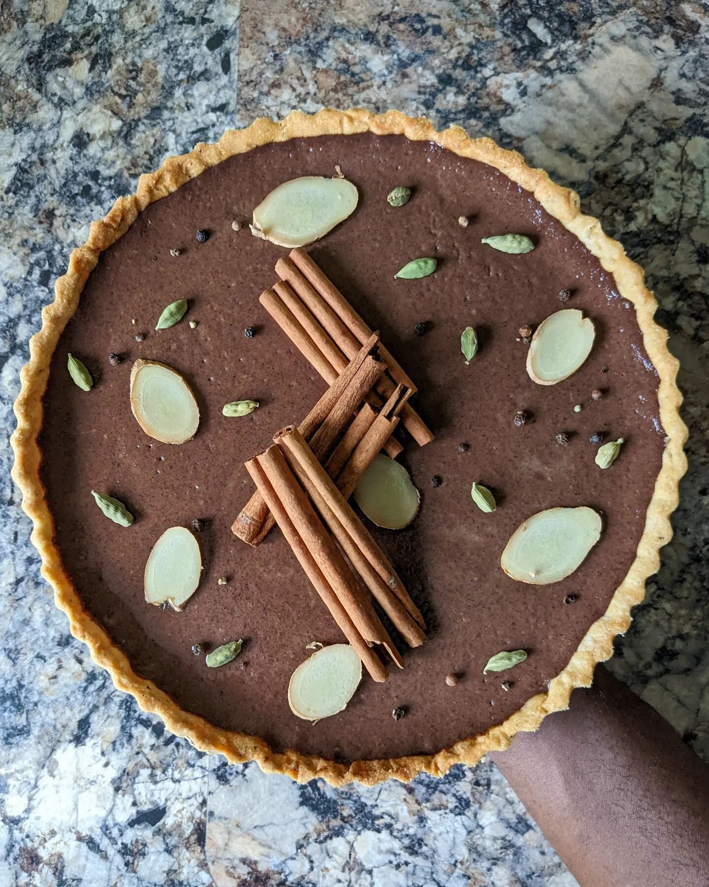 Picture this. You're at a birthday party back in February for the wonderful @drcarpineti and during that night after a couple glasses of wine, you and @elliotbaggott start talking about a chai latte concept tart.

A few weeks later you get a message 