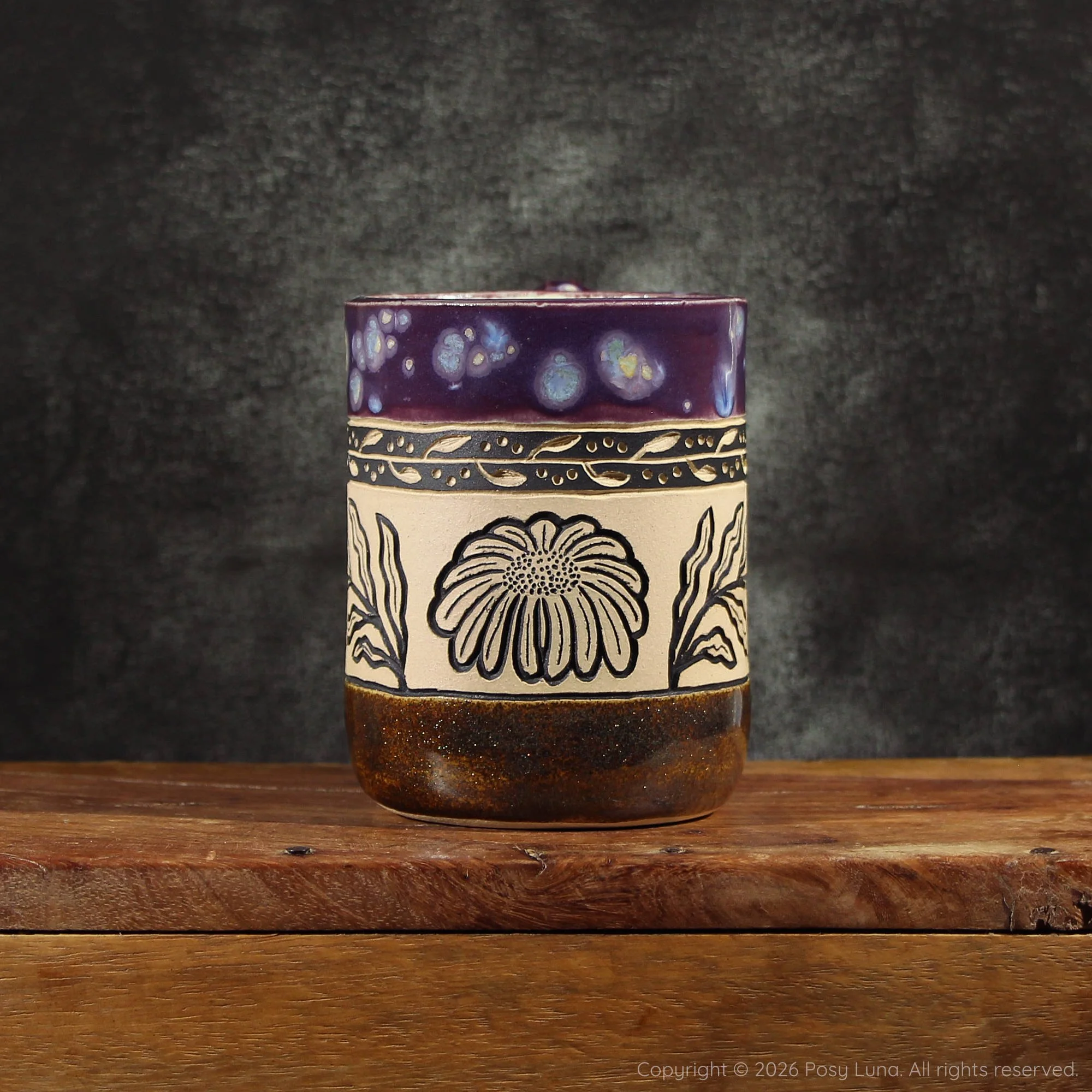 Daisy Mug - Purple Toad and Glitter Mocha
