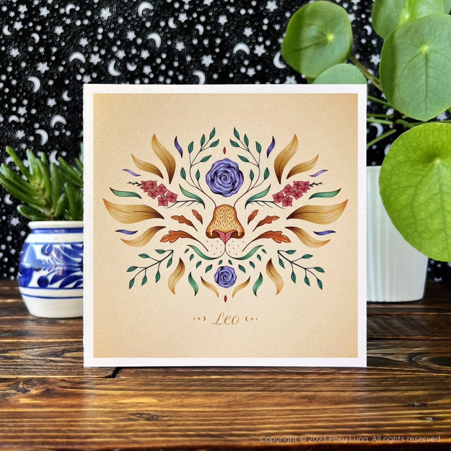 Hello lovely people, this month we celebrate our awesome Leos (I am a bit late, I know 😅 July has been hectic!!) and the design I created to symbolise this beautiful zodiac sign is now available as greeting cards in my Etsy shop (link in bio). I pri