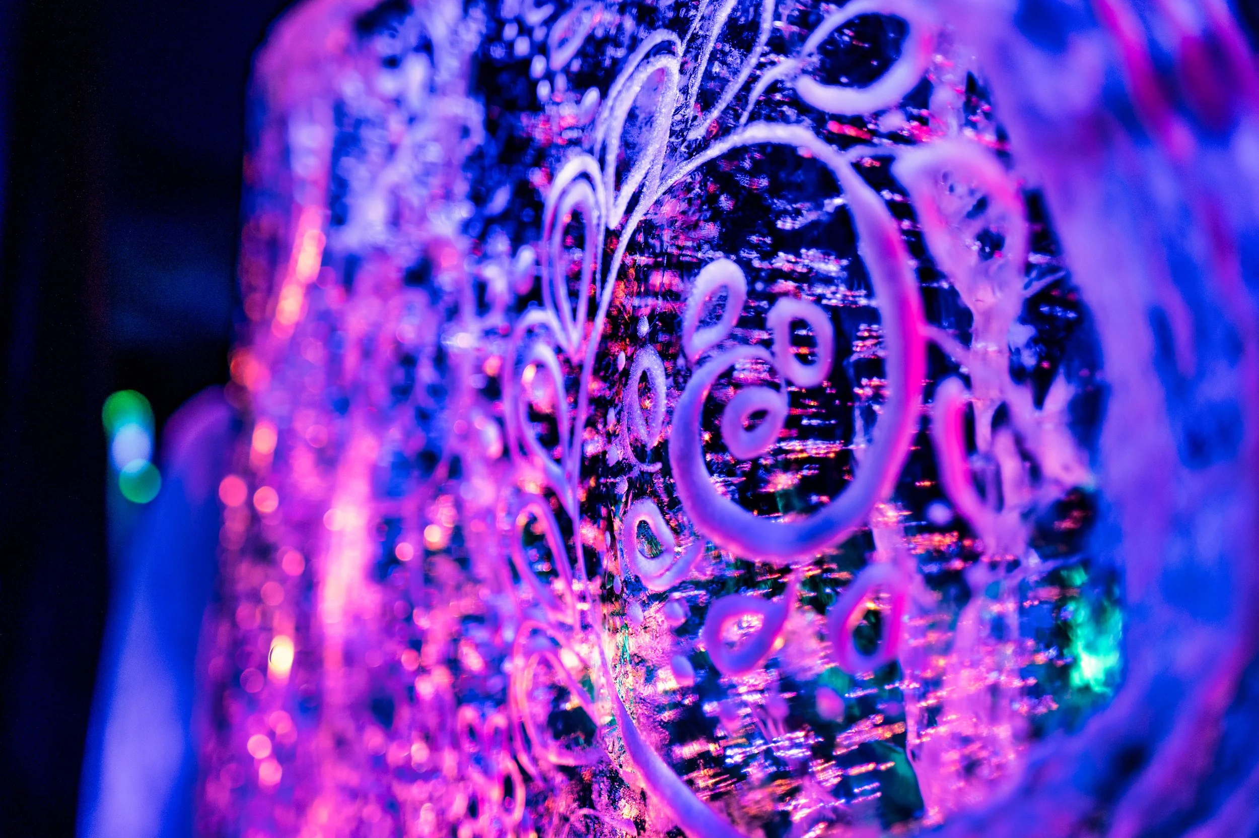 Ornaments on ice surface