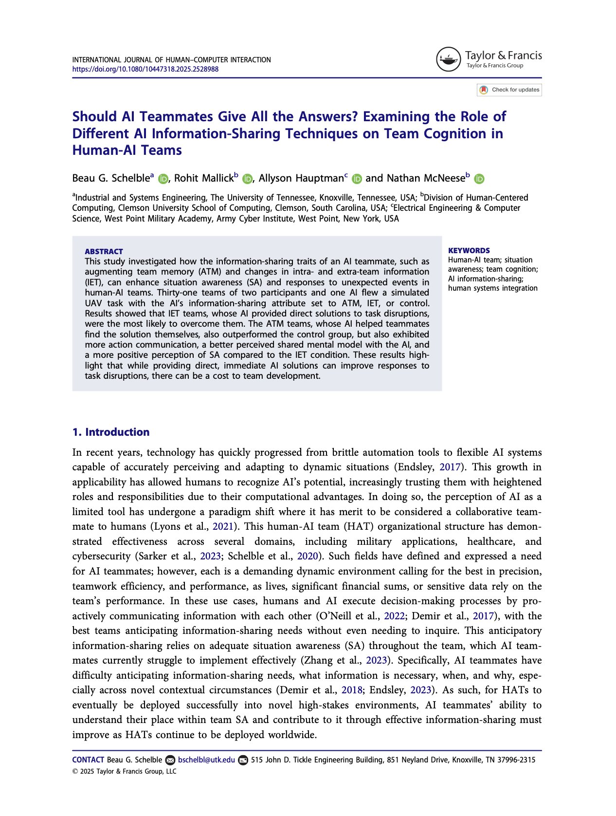 Should AI Teammates Give All the Answers? Examining the Role of Different AI Information-Sharing